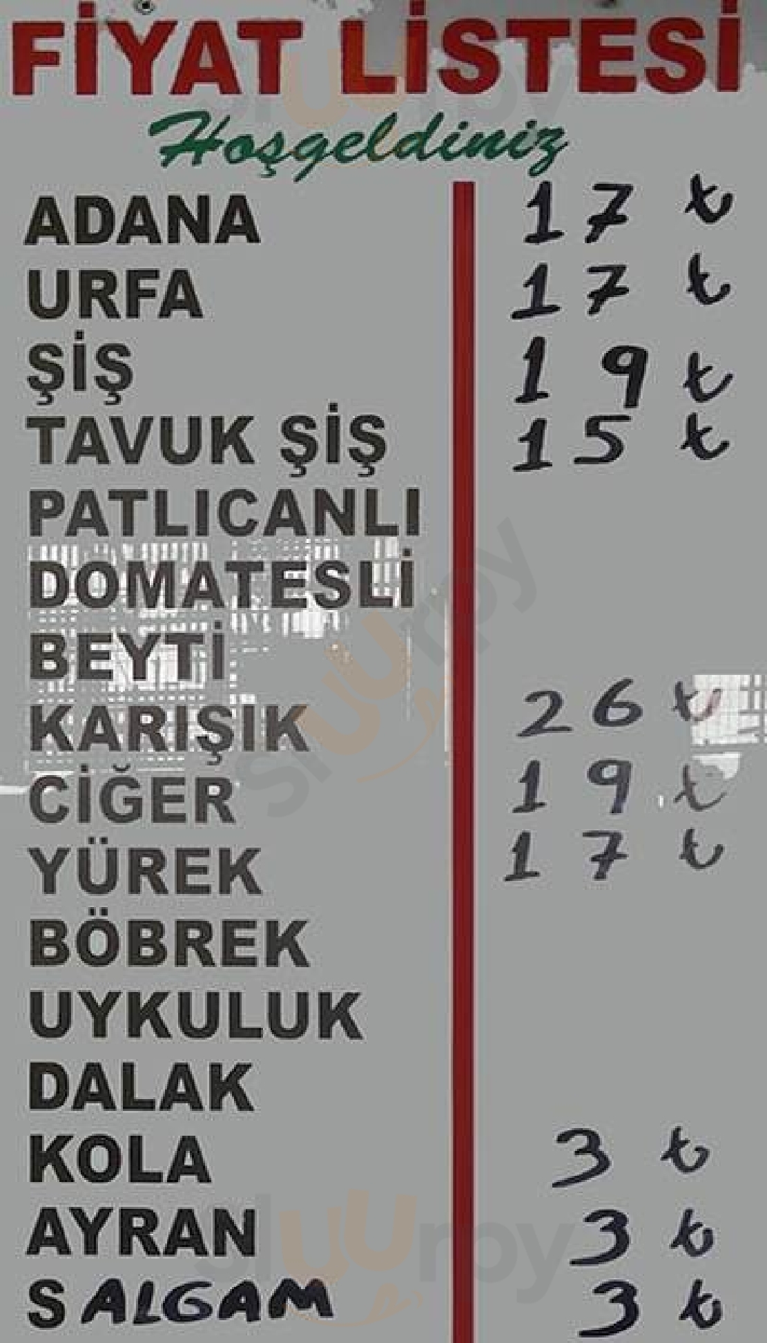 Dürümcü Raif Usta İstanbul Menu - 1