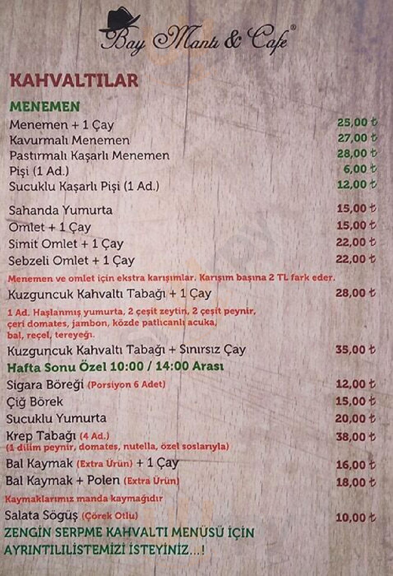 Bay Mantı & Cafe İstanbul Menu - 1