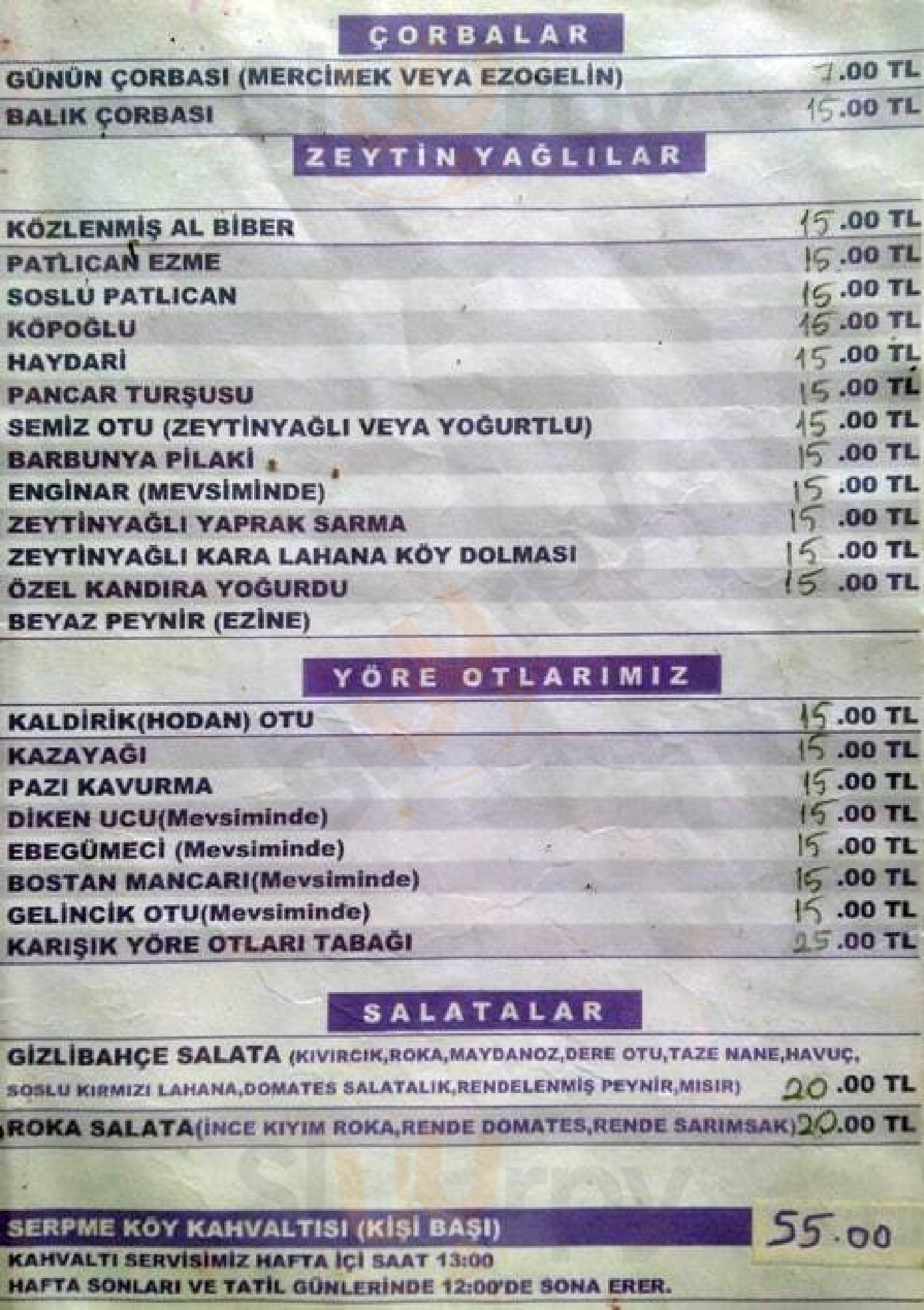Gizli Bahçe Restaurant İstanbul Menu - 1