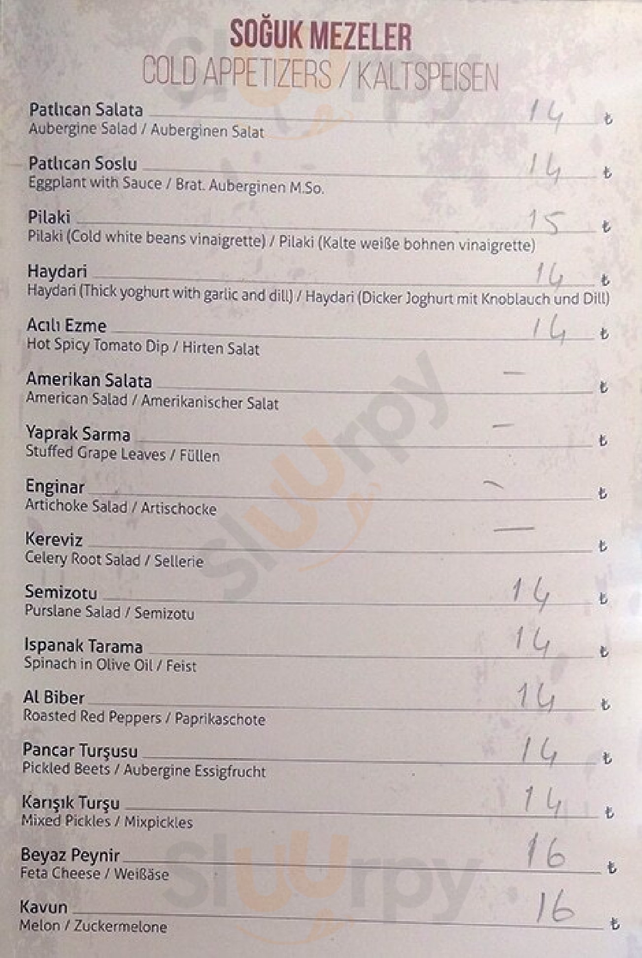 Nisan Balik Restaurant İstanbul Menu - 1