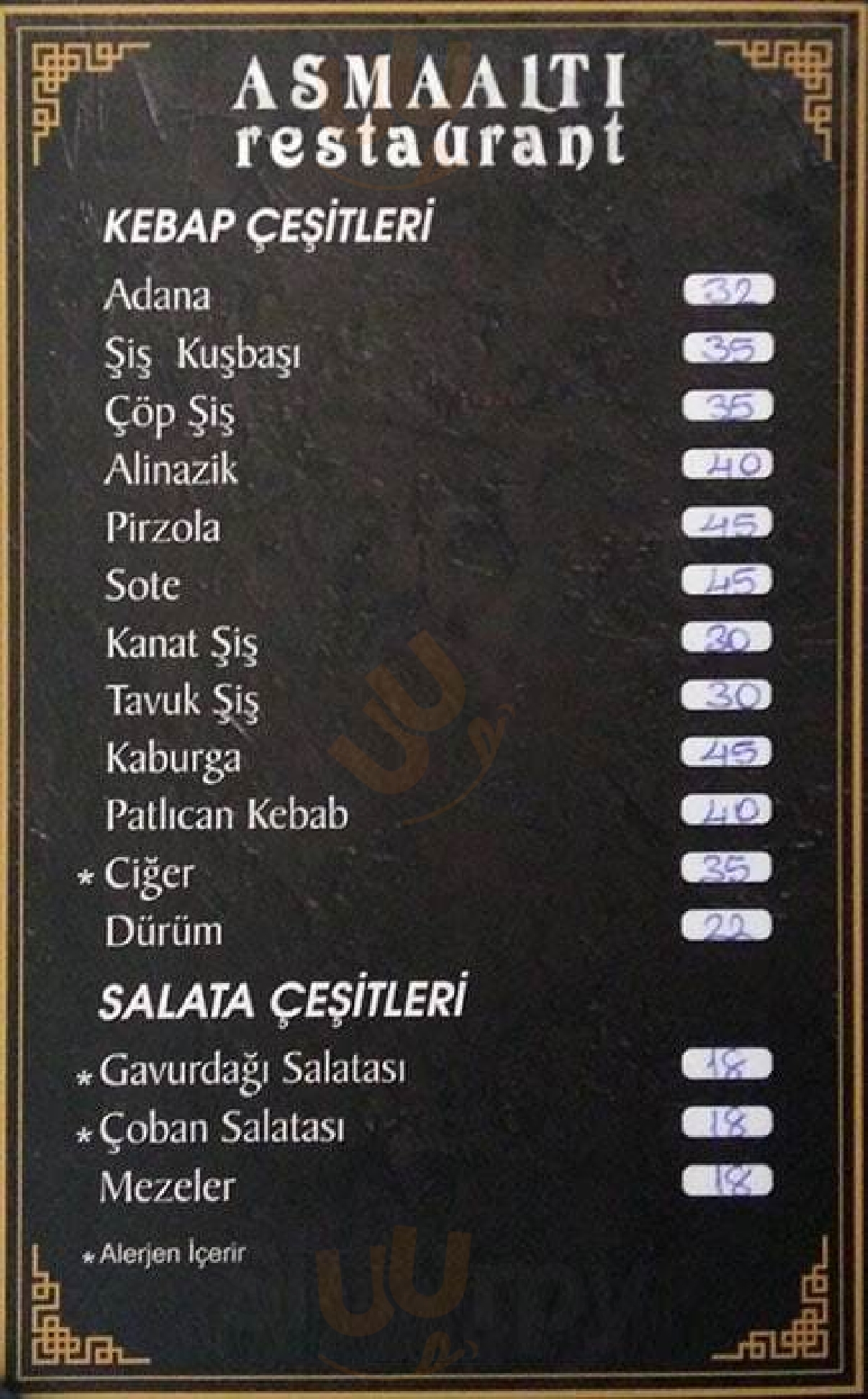 Adana Özasmaaltı İstanbul Menu - 1