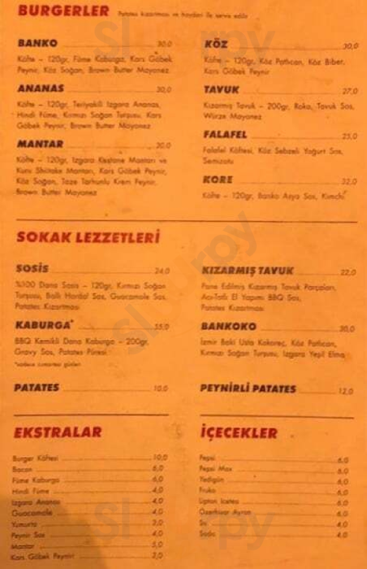 Banko Burger İstanbul Menu - 1