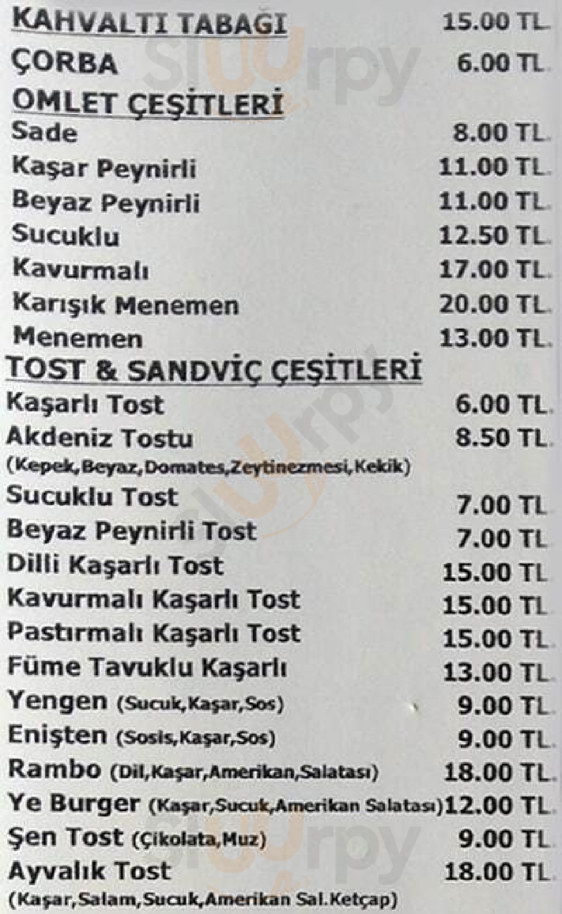 Sen Bufe İstanbul Menu - 1