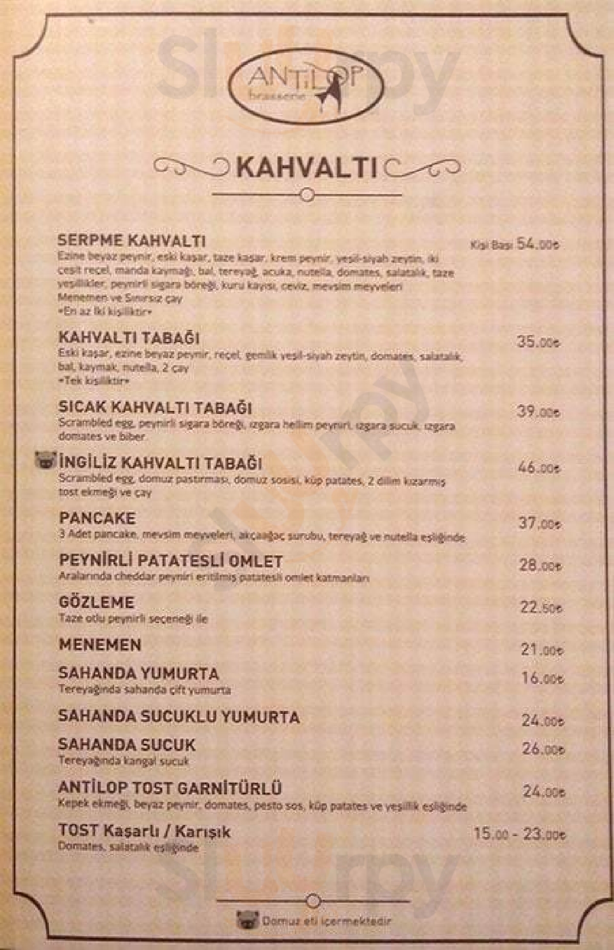 Antilop Brasserie İstanbul Menu - 1