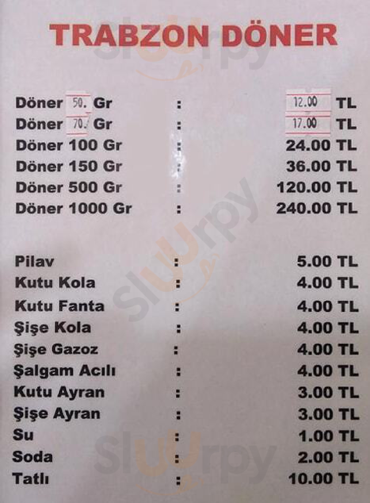 Trabzon Döner İstanbul Menu - 1