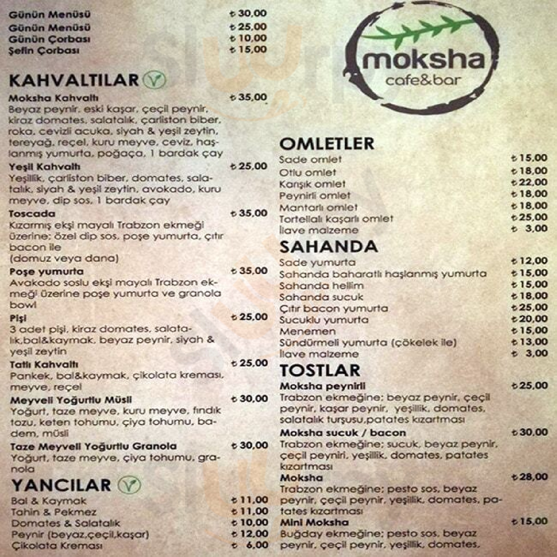 Moksha Cafe&bar İstanbul Menu - 1