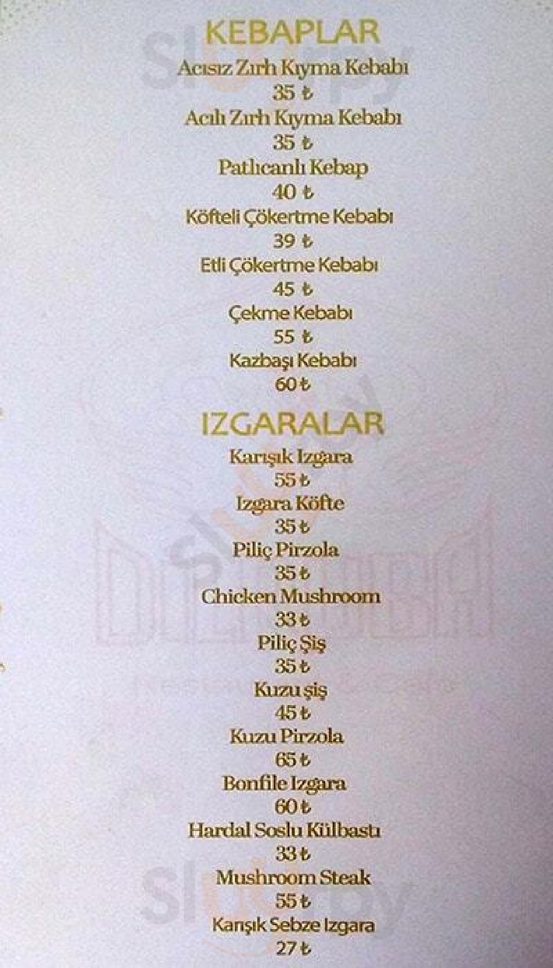 Dilruba Restaurant & Cafe İstanbul Menu - 1