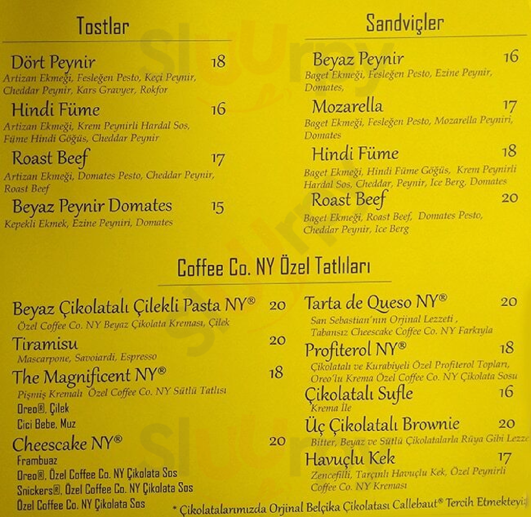 Coffee Co. Ny İstanbul Menu - 1