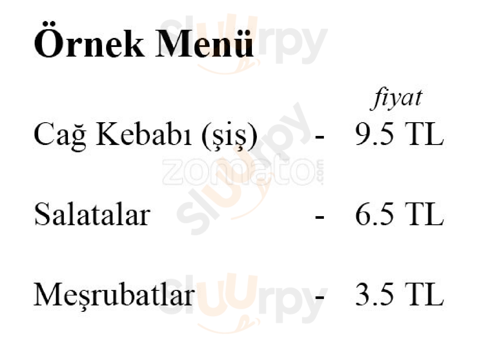 Dervis Sofrasi Cag Kebabi Ankara Menu - 1