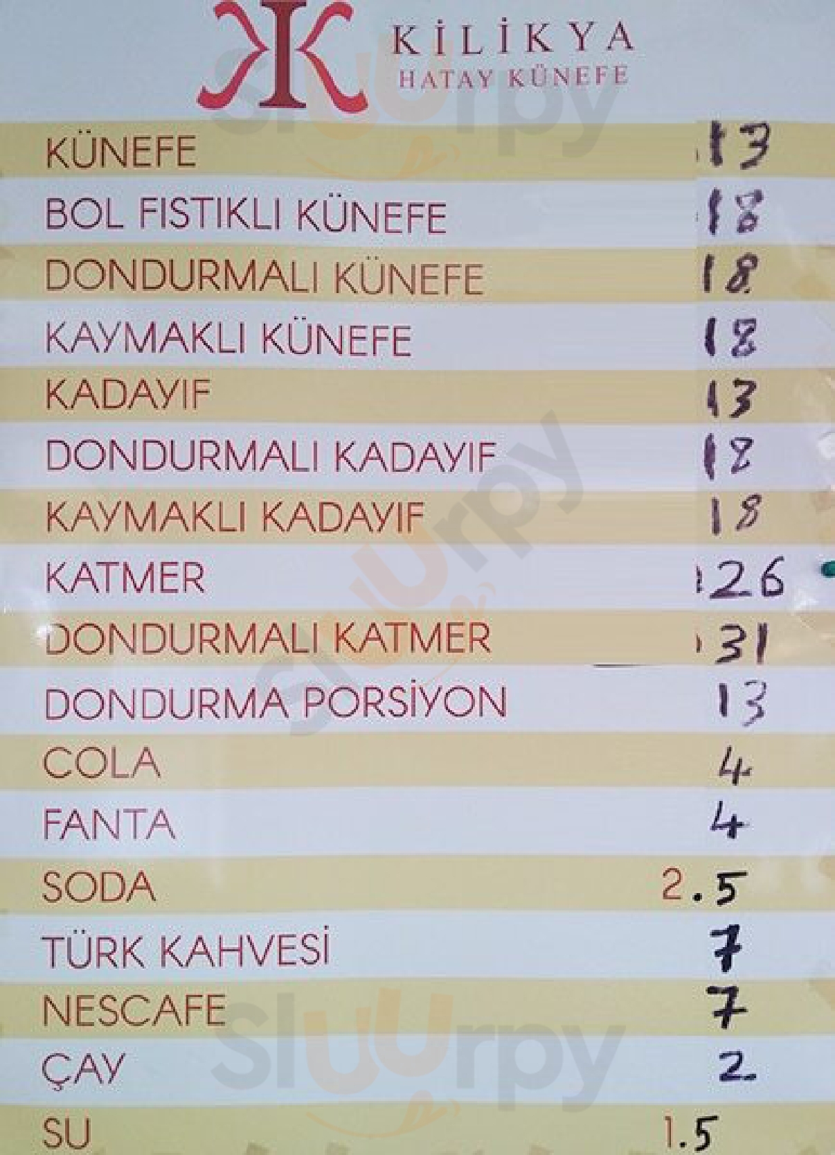 Kilikya Hatay Kunefe İstanbul Menu - 1