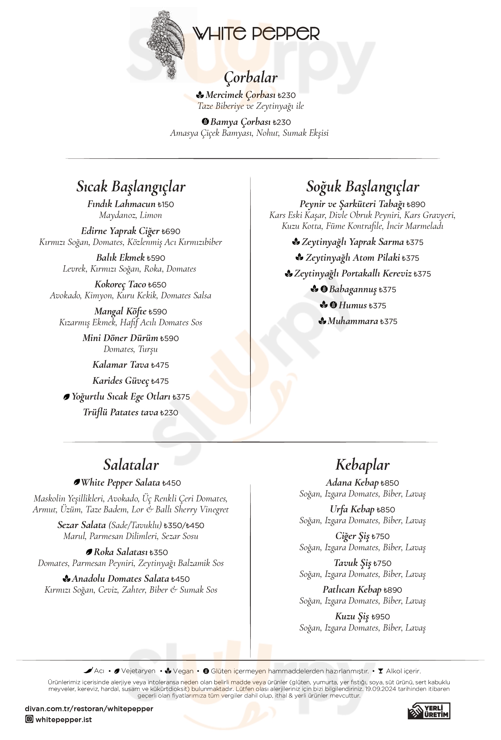 Divan Brasserie Kalamış İstanbul Menu - 1