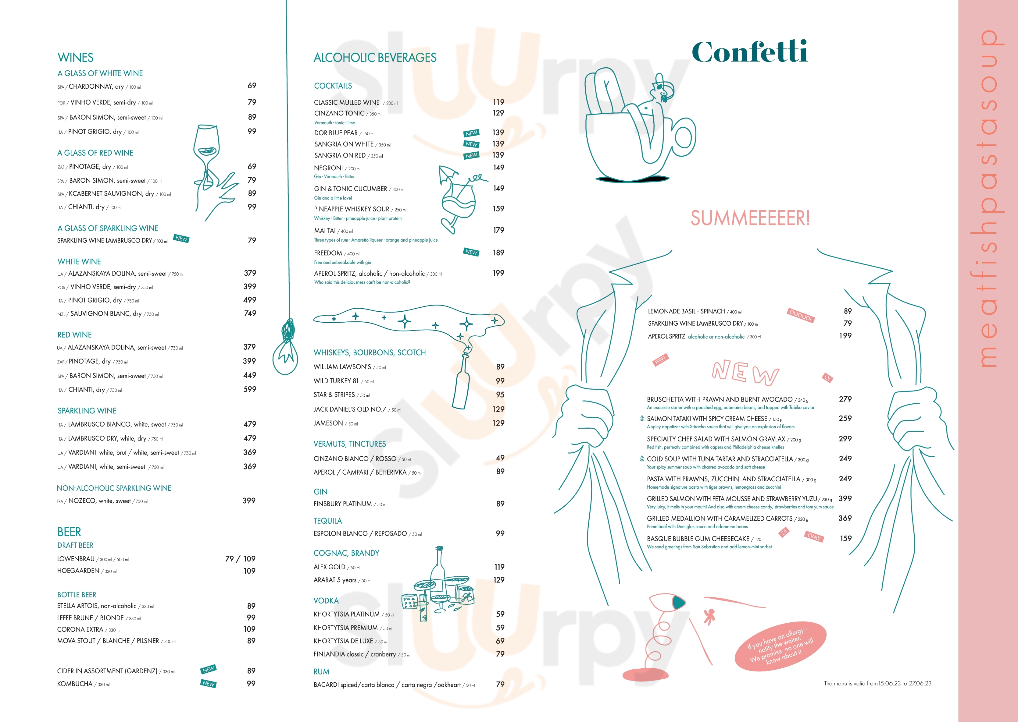 Confetti Dnipro Menu - 1