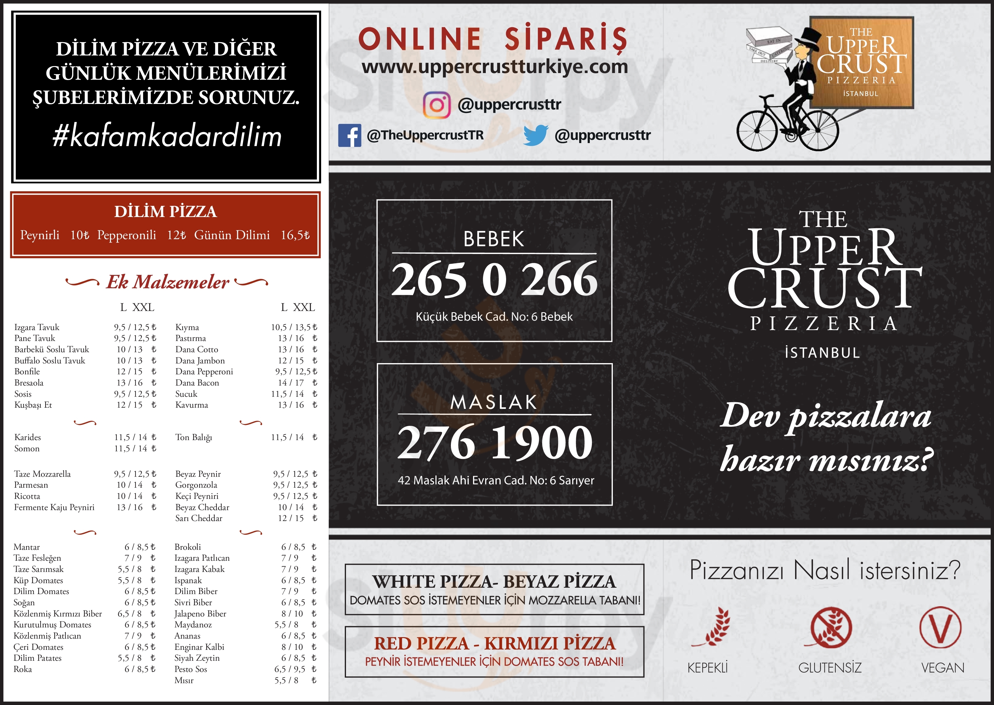 The Upper Crust Pizzeria İstanbul Menu - 1