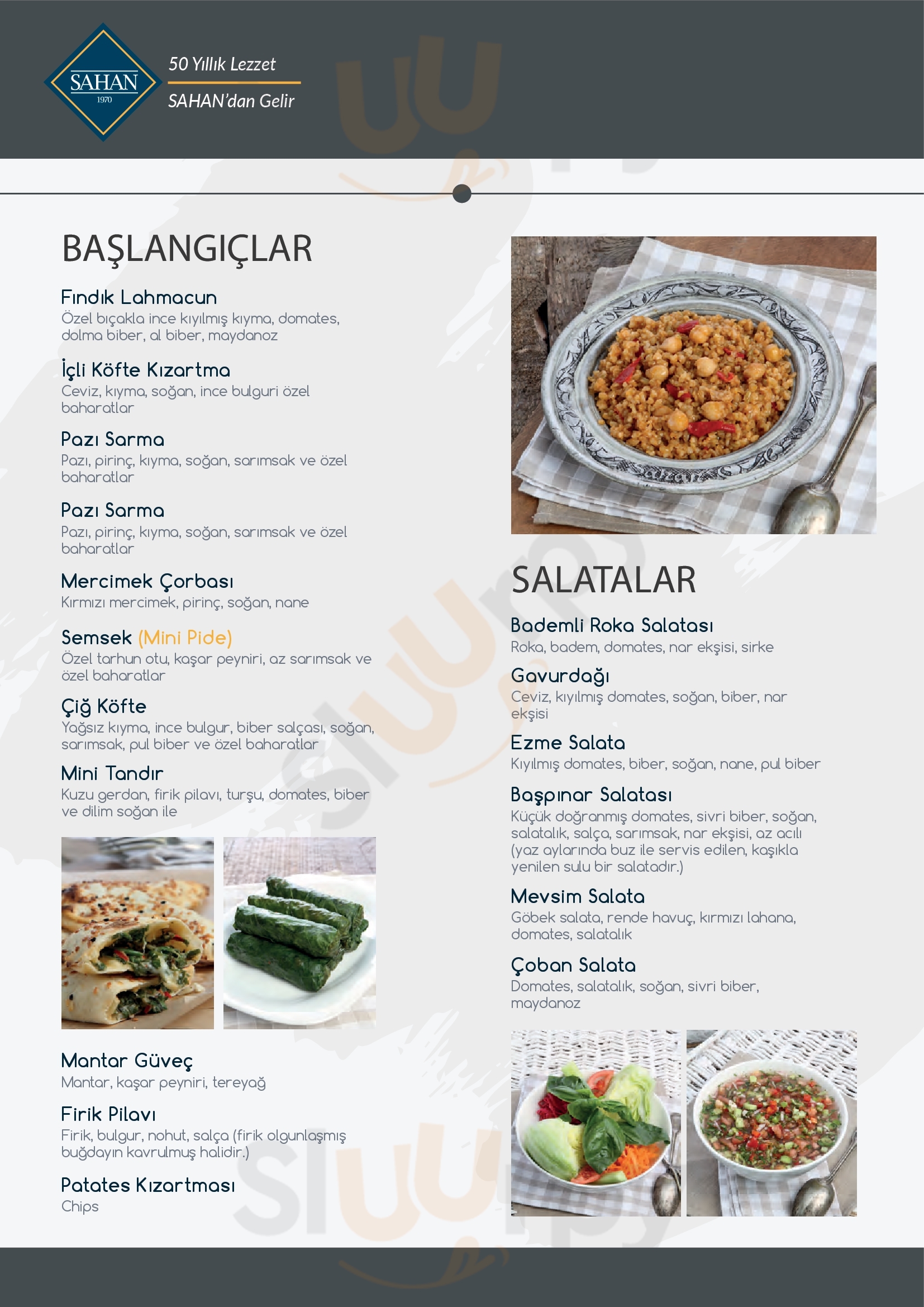 Sahan Restoran İstanbul Menu - 1