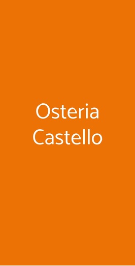 Osteria Castello, Venaria Reale