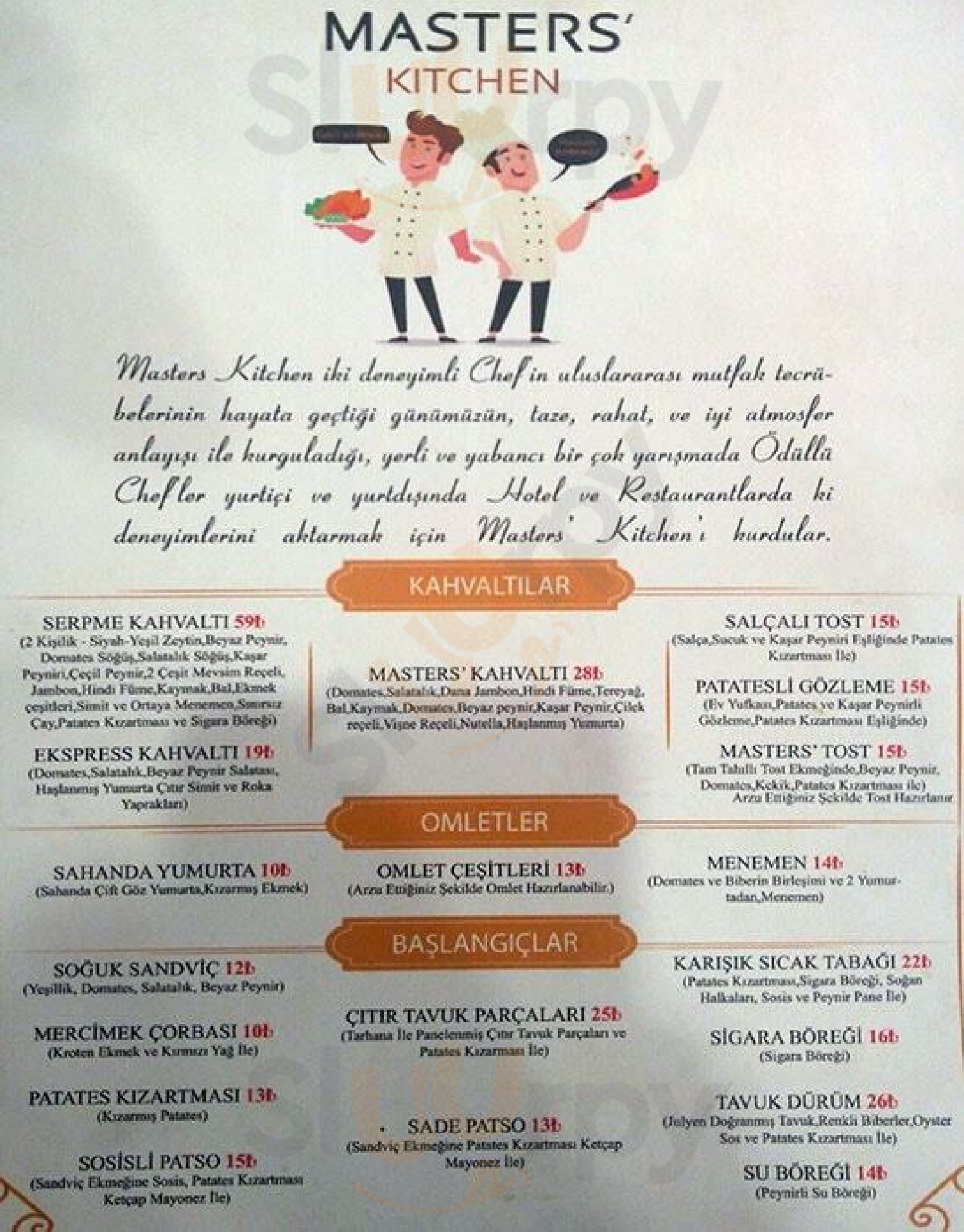 Masters'kitchen İstanbul Menu - 1