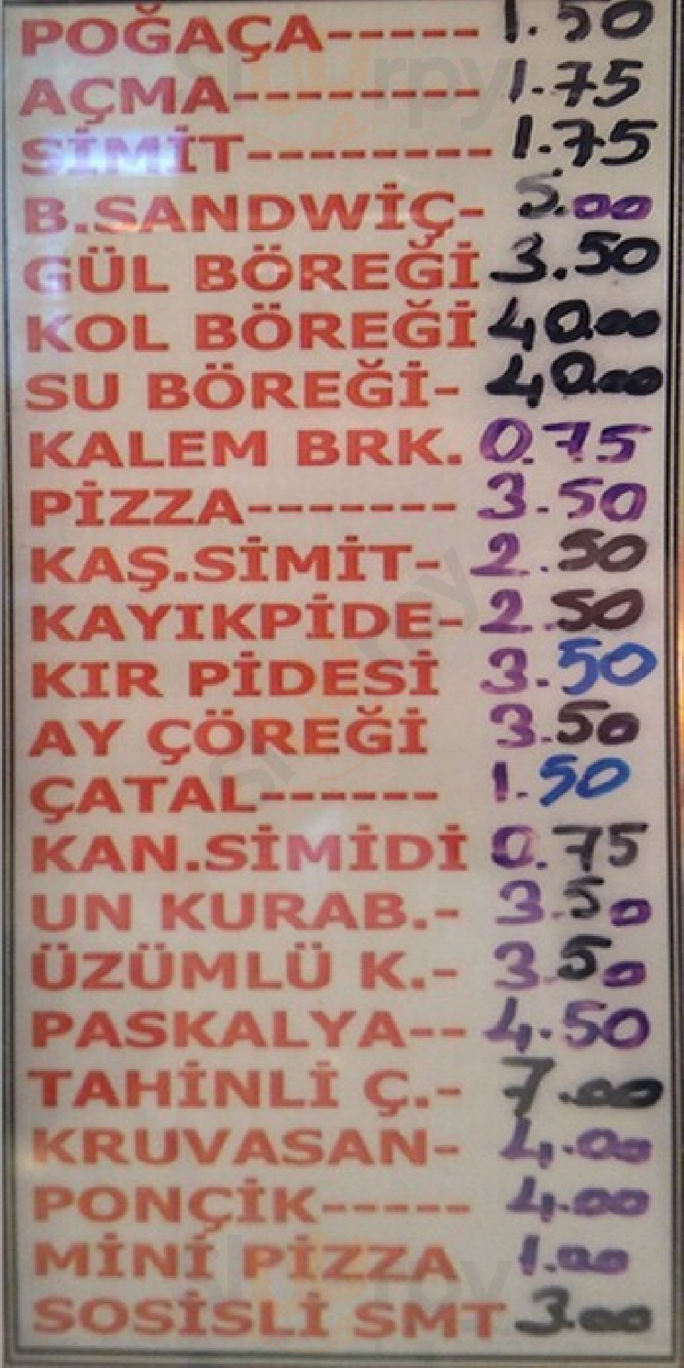 Fatiharzu İstanbul Menu - 1