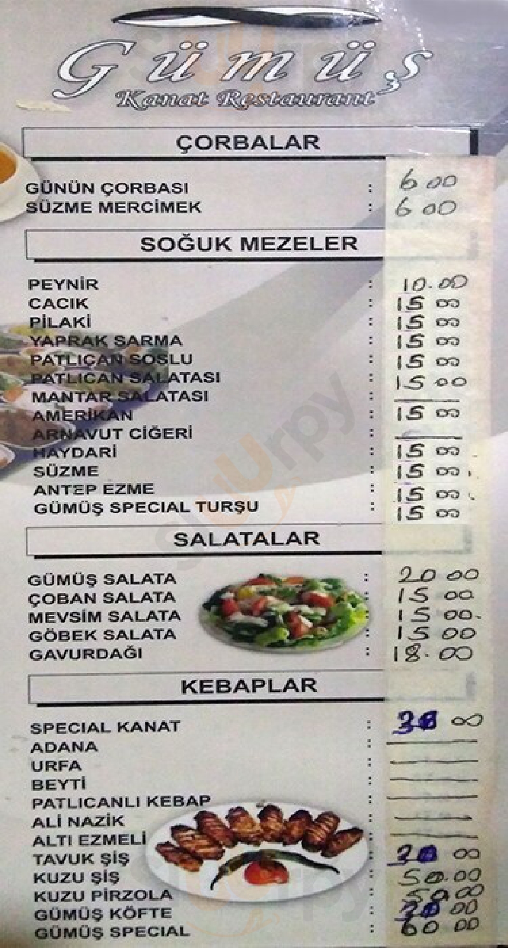 Gümüş Kanat Restaurant İstanbul Menu - 1