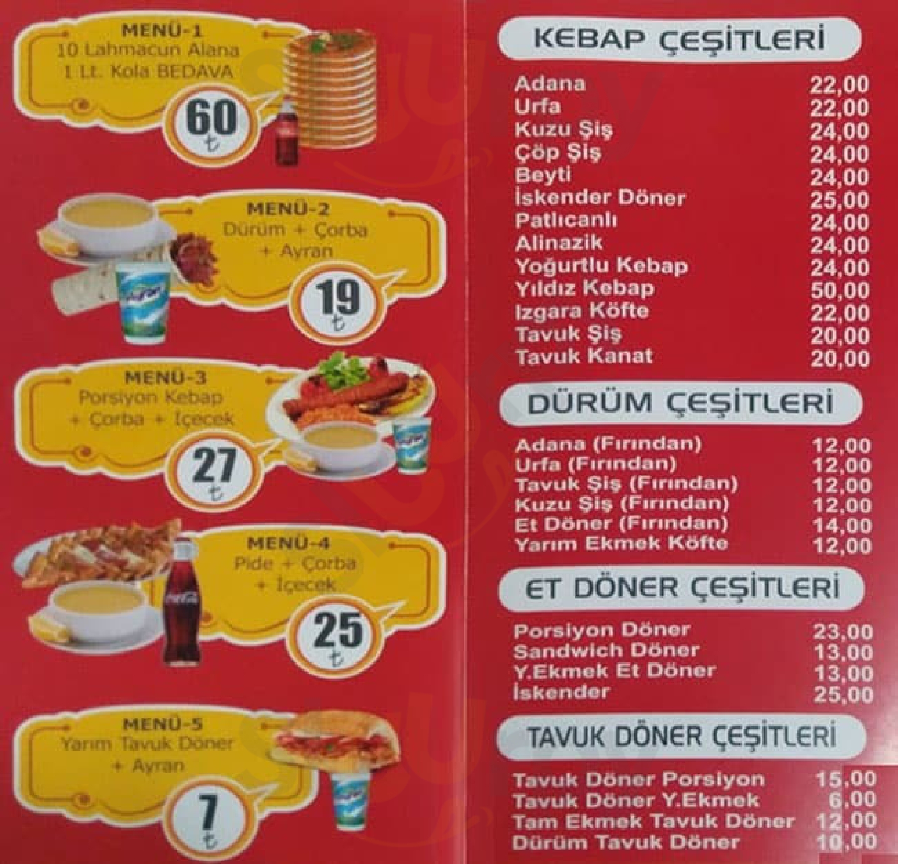 Yildiz Kebap Salonu İstanbul Menu - 1
