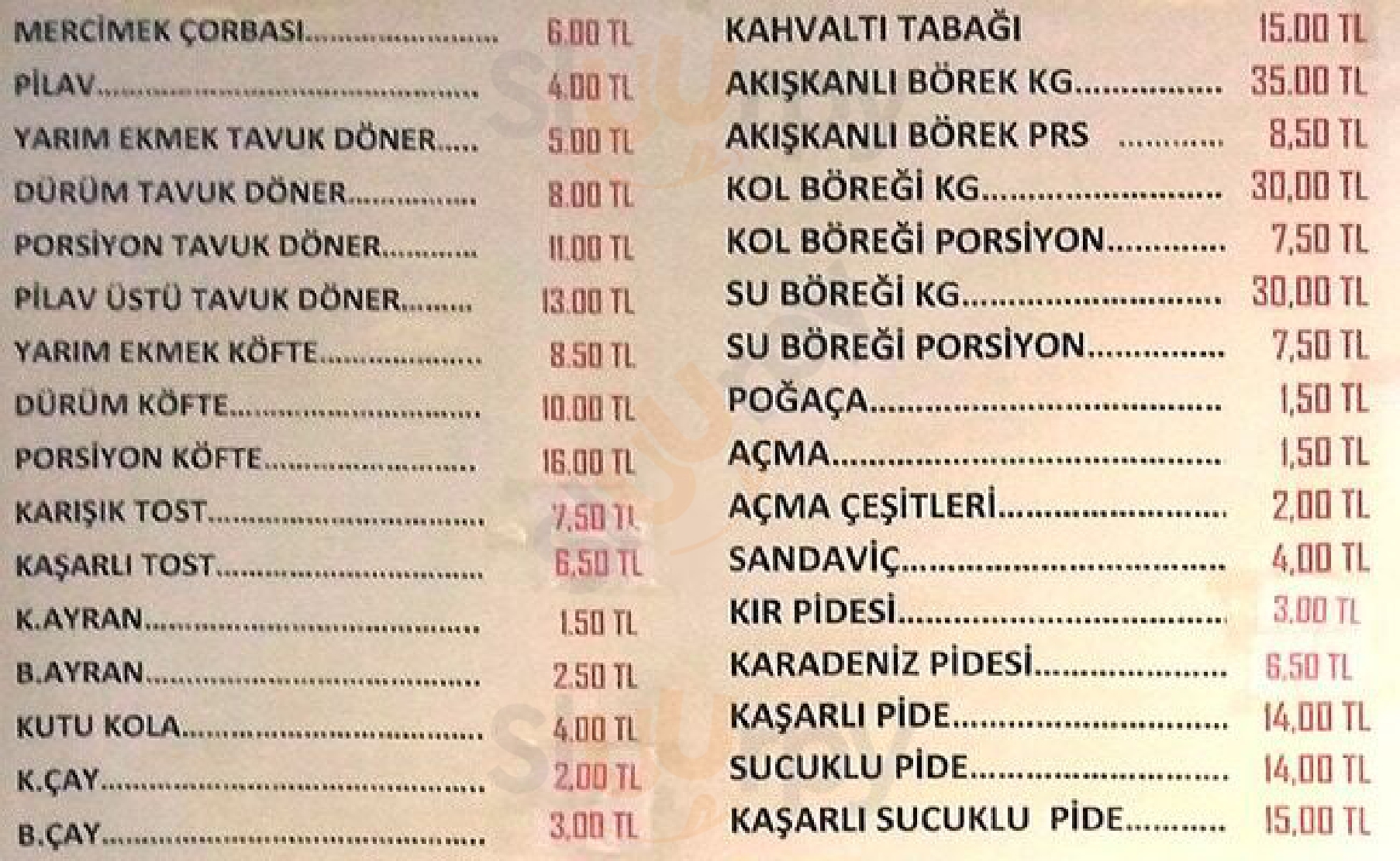 Çağrı Börek Pide Köfte Döner İstanbul Menu - 1