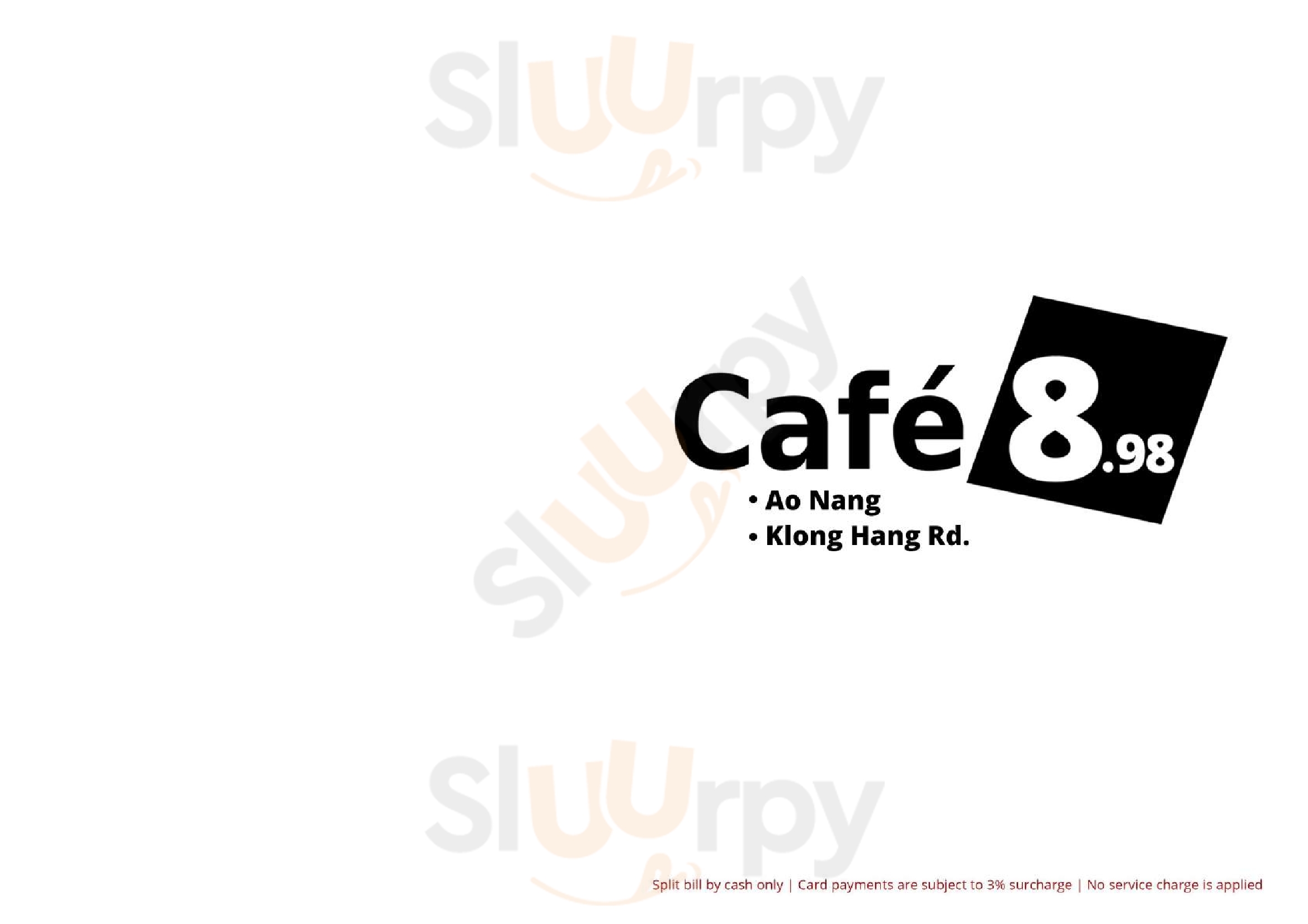 Cafe 8.98 Klong Hang Rd. อ่าวนาง Menu - 1