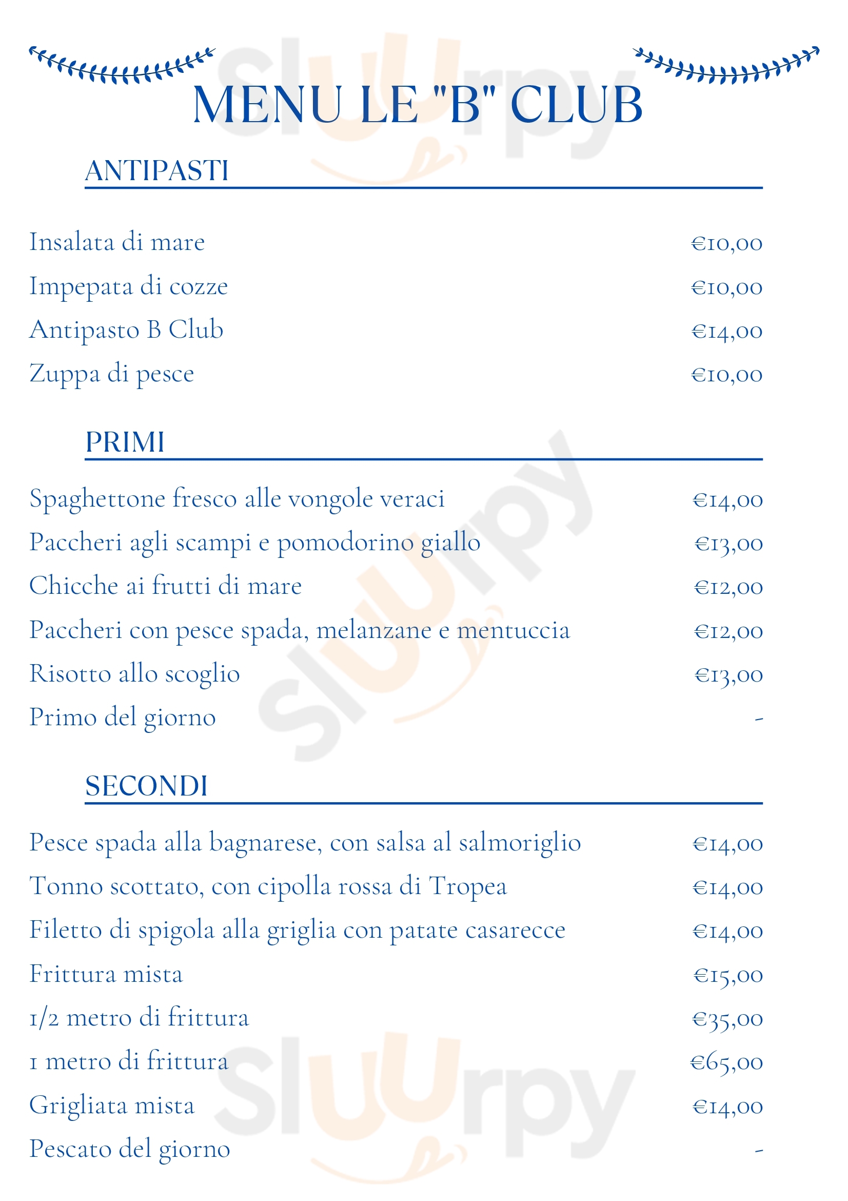 Le B Club Gizzeria Lido Menu - 1