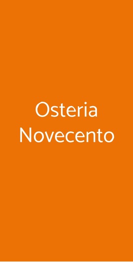 Osteria Novecento, Torino