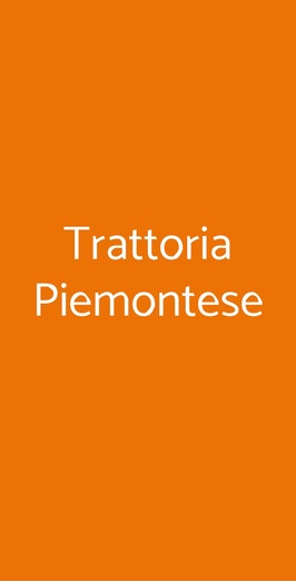 Trattoria Piemontese, Torino