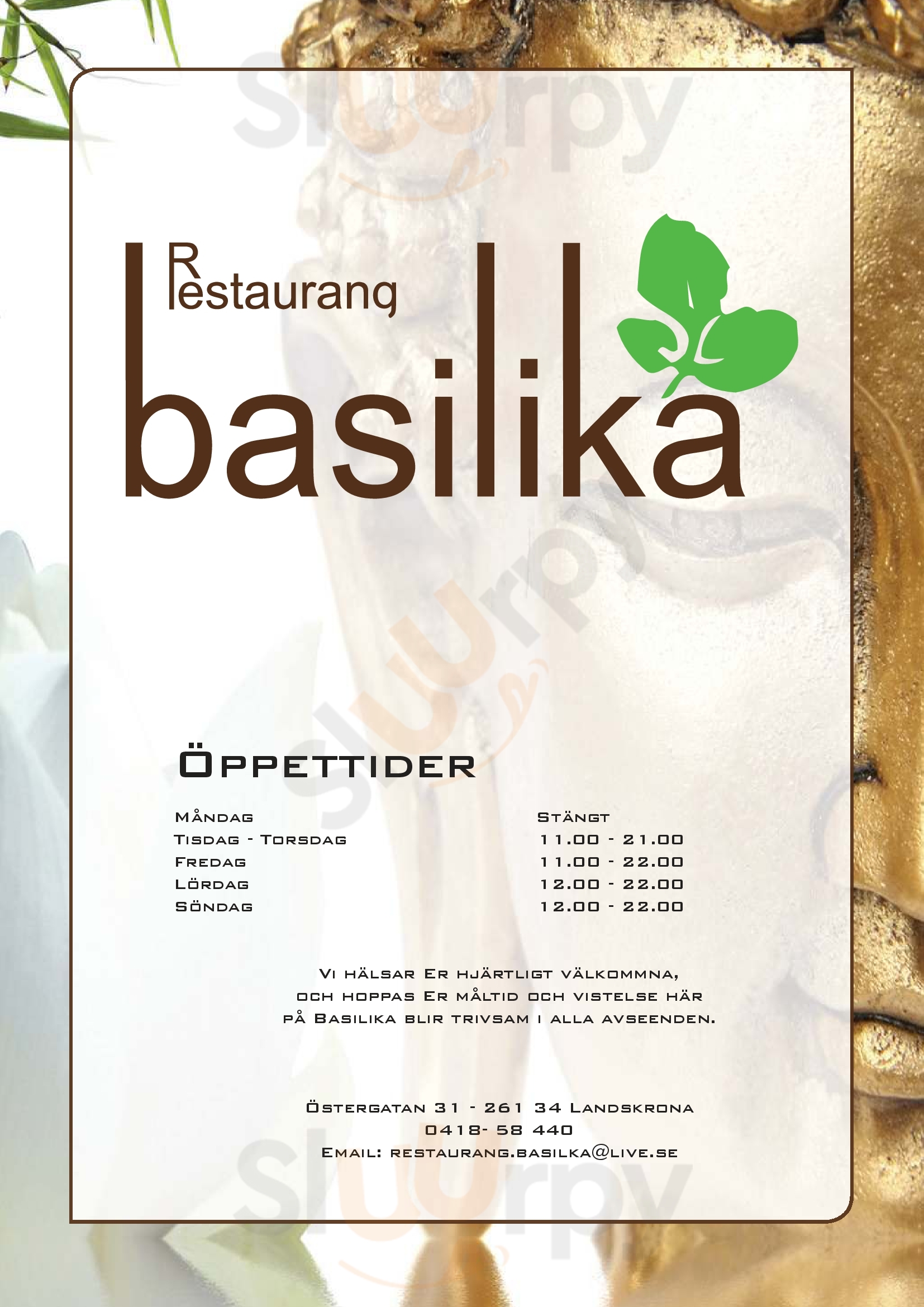 Restaurang Basilika Landskrona Menu - 1