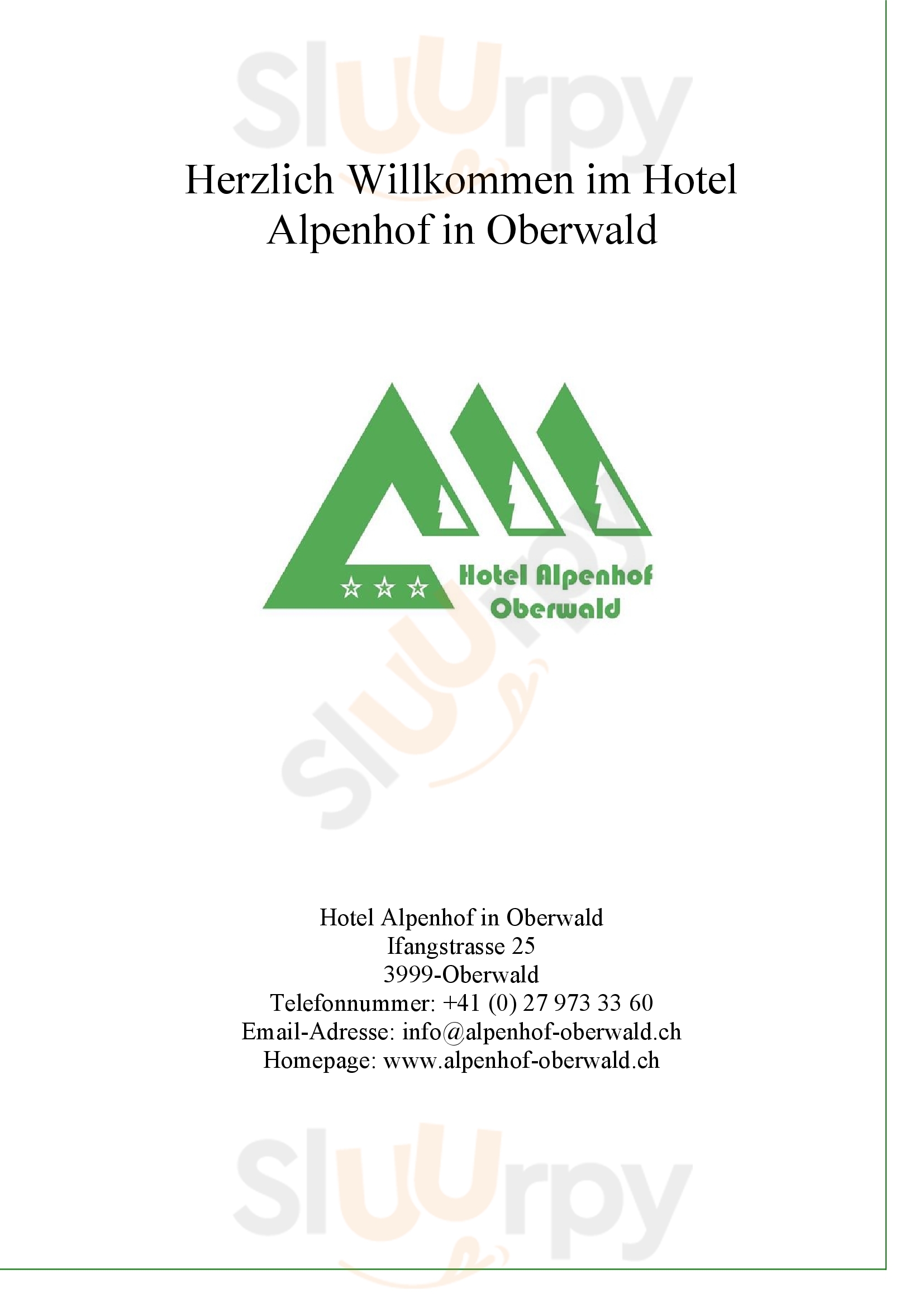 Alpenhof Restaurant Oberwald Menu - 1