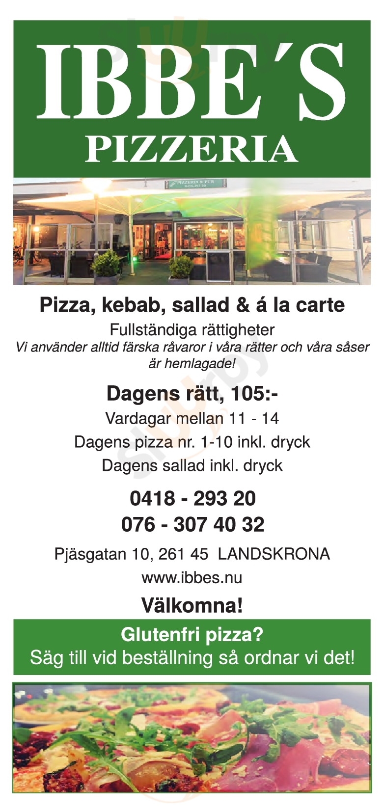 Ibbe´s Pizzeria Landskrona Menu - 1