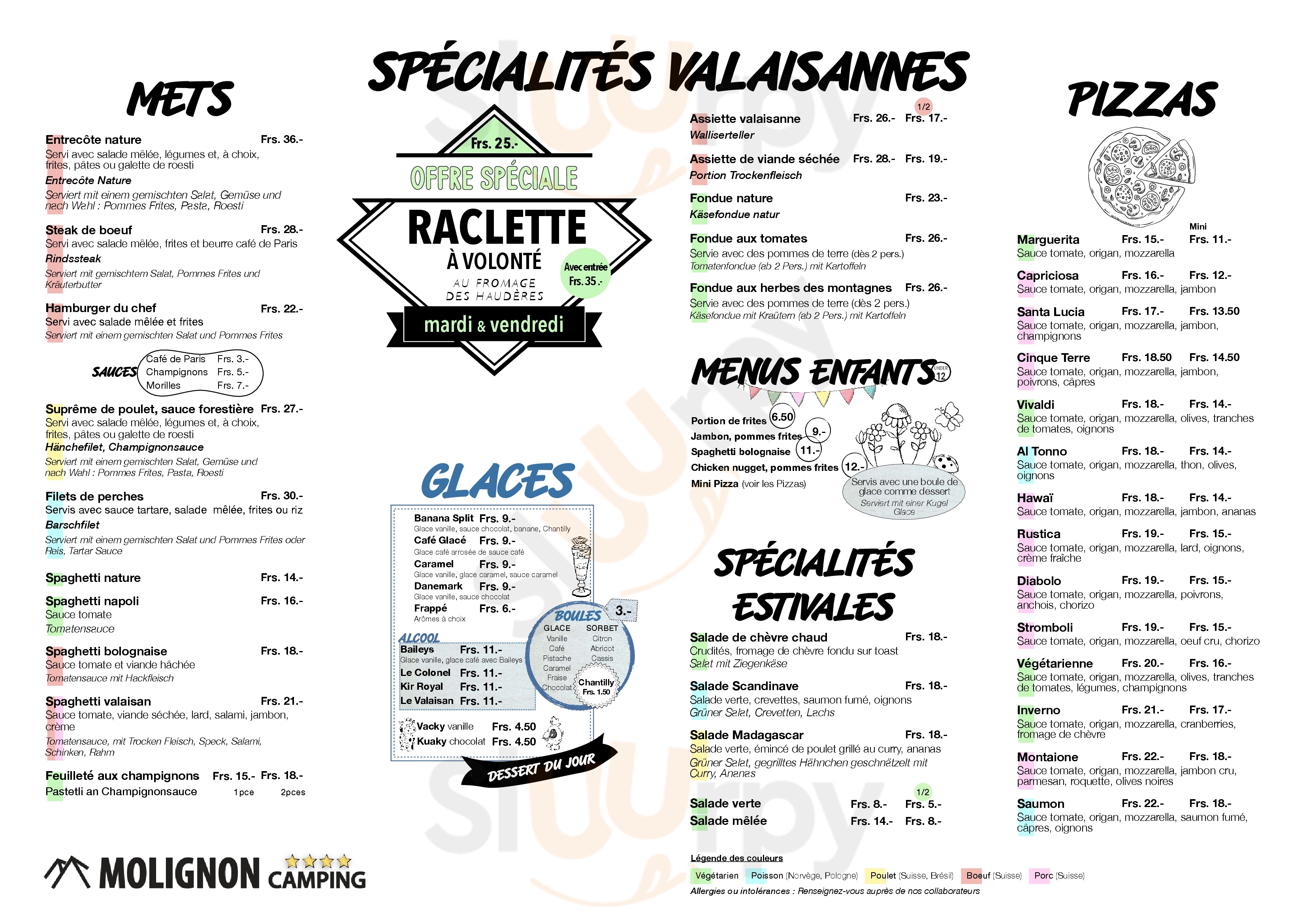 Restaurant Du Molignon Les Hauderes Menu - 1