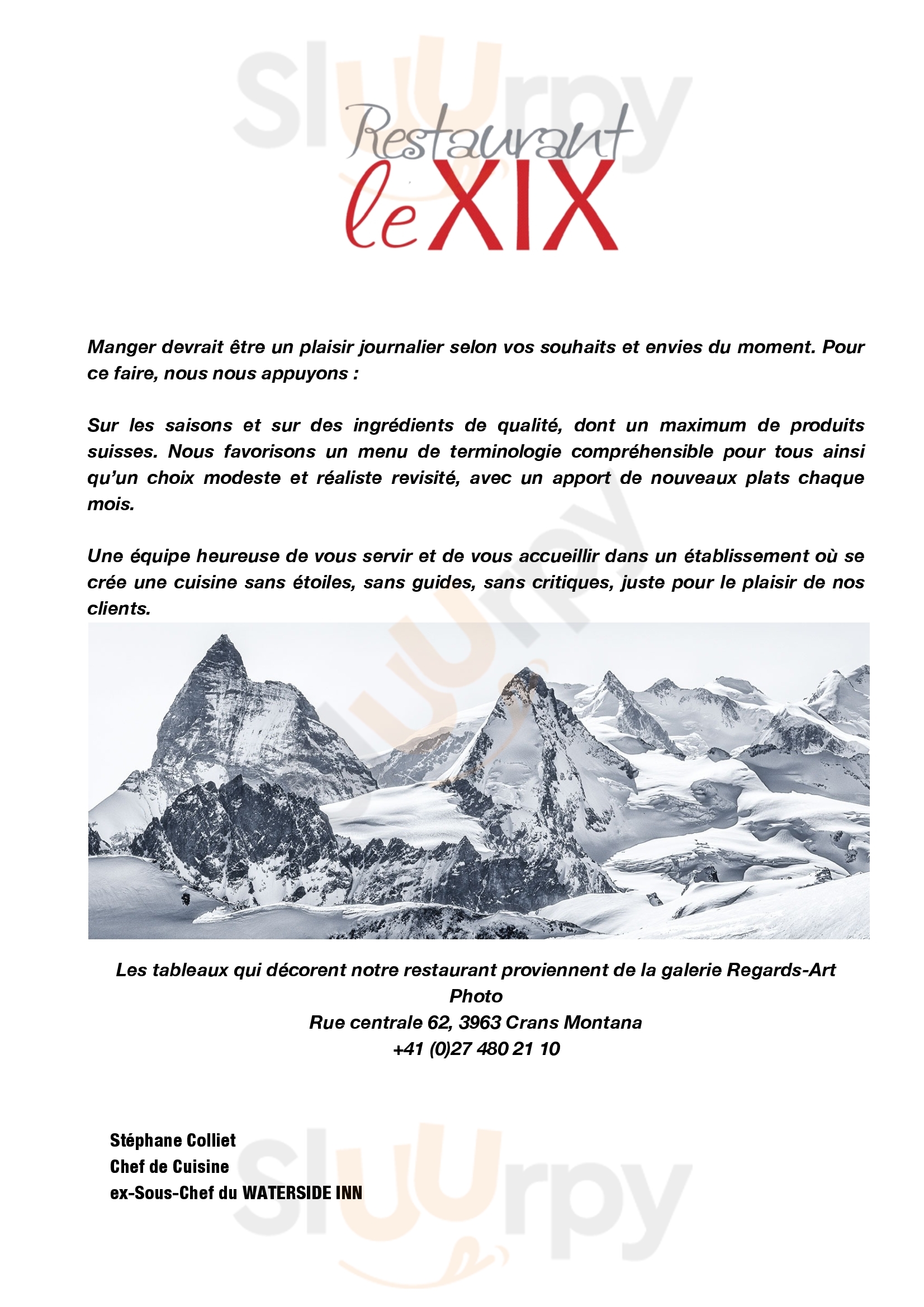 Restaurant Le Xix Crans-Montana Menu - 1