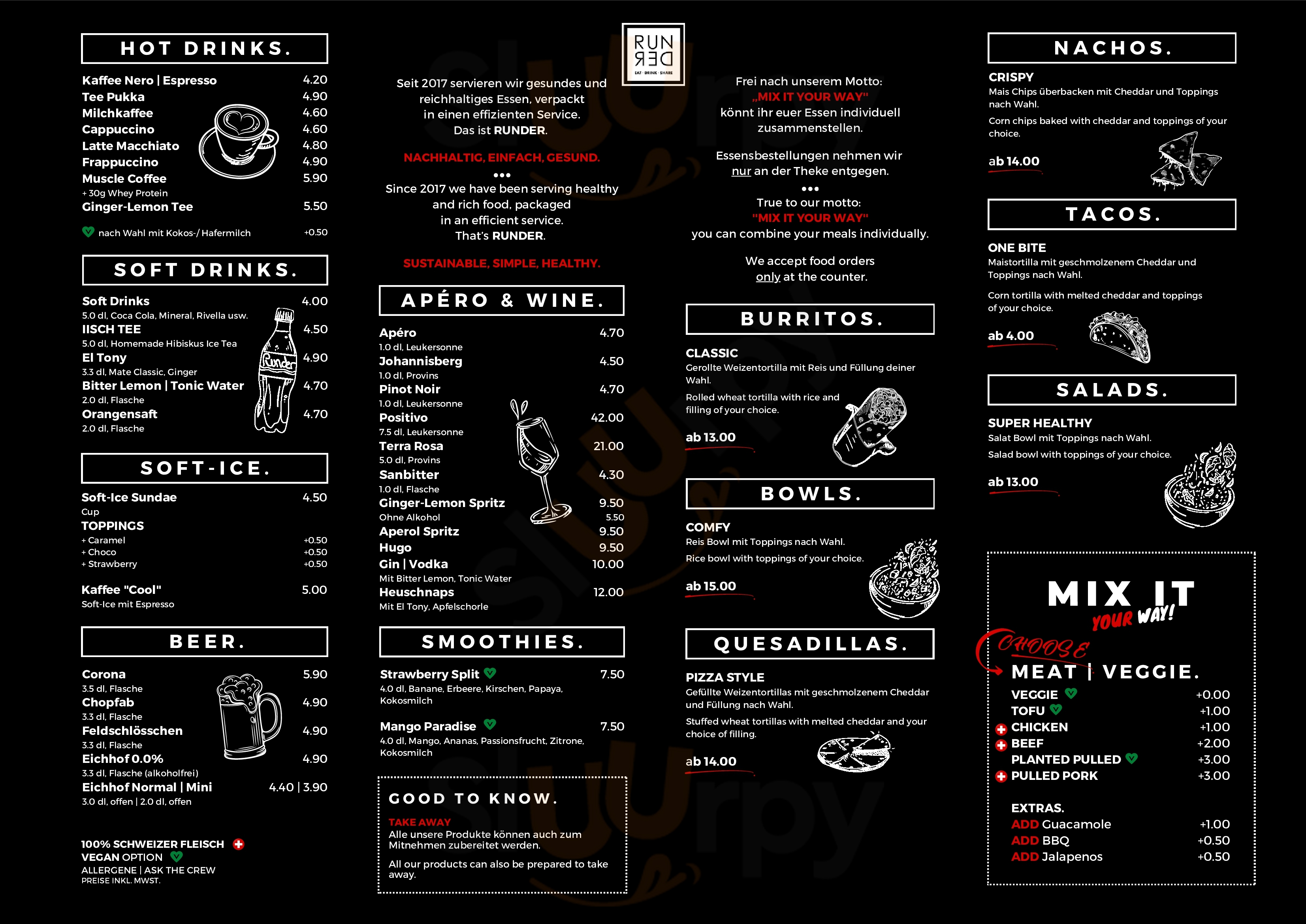 Runder Food Truck Visp Menu - 1