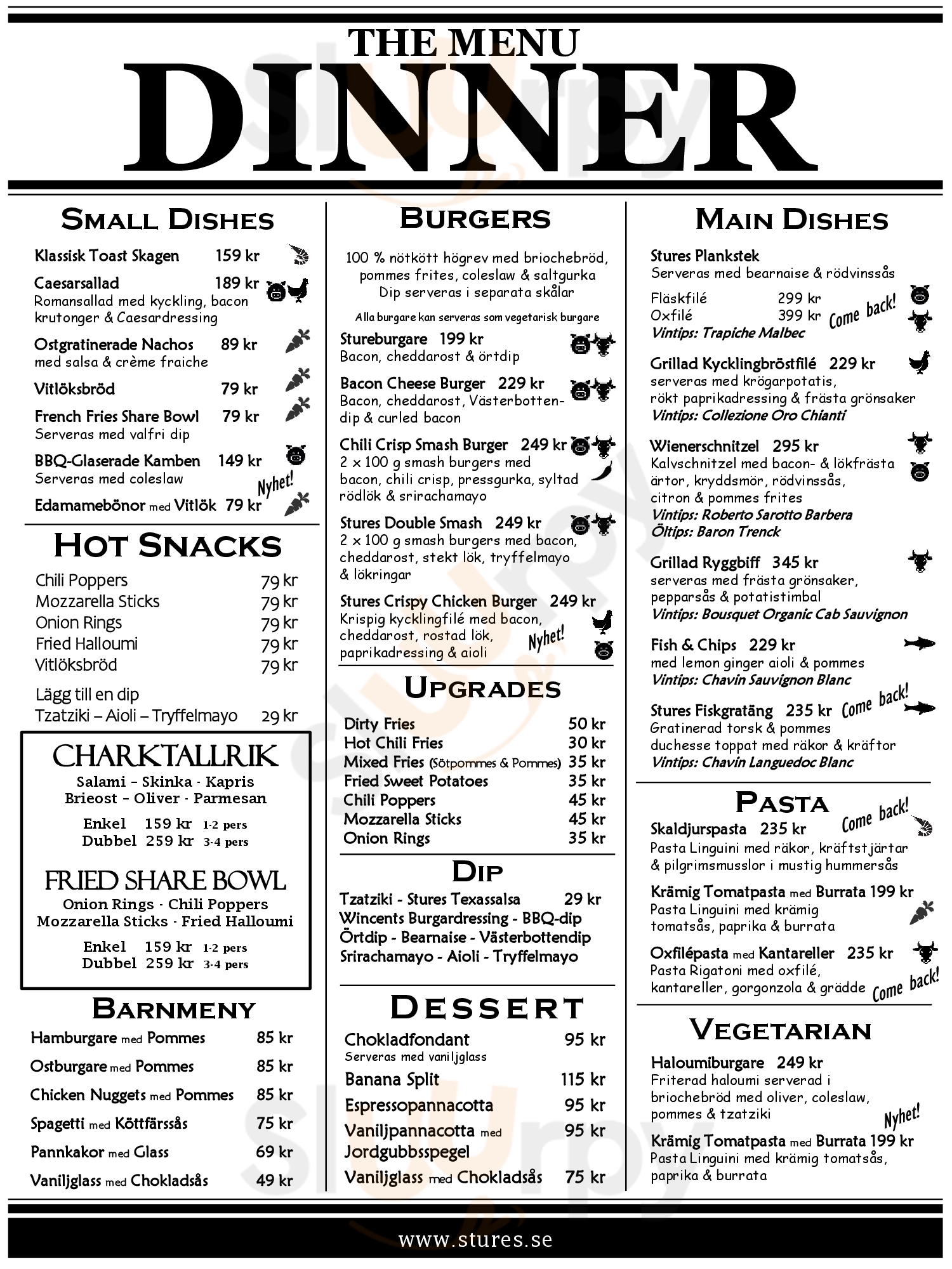 Stures Bowling & Sportbar Alingsås Menu - 1
