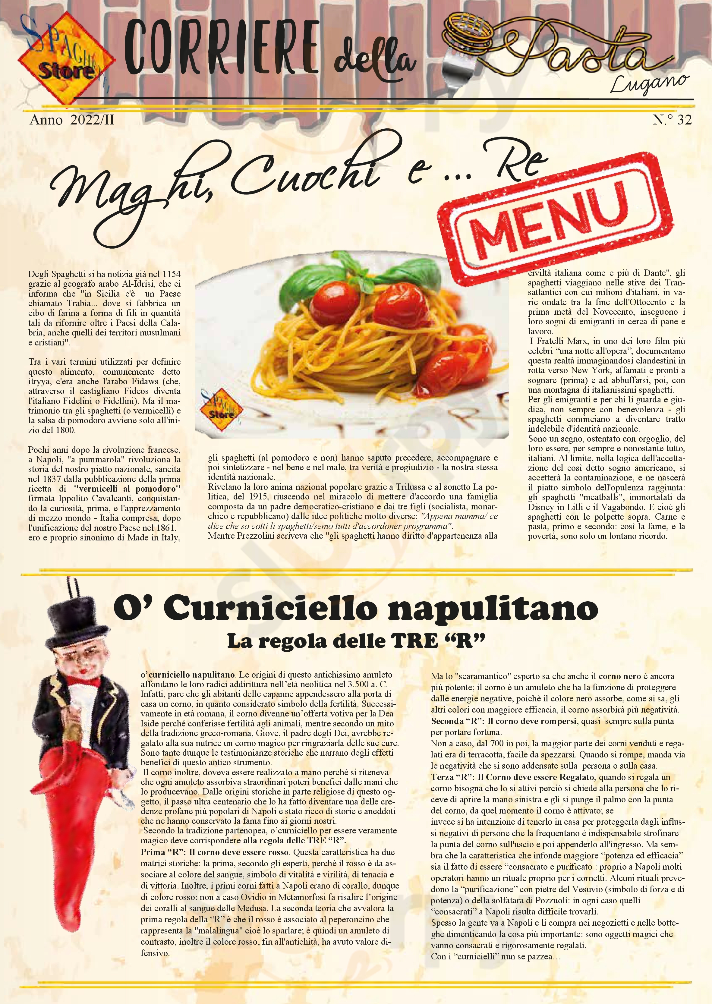 Spaghetti Store Lugano Menu - 1