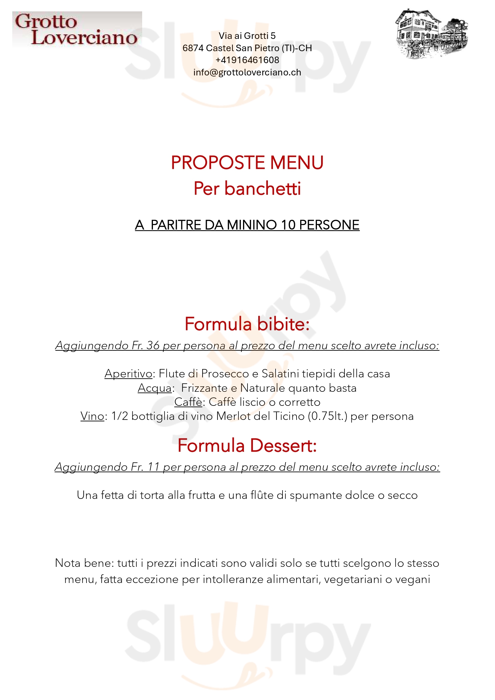 Grotto Loverciano Castel San Pietro Menu - 1