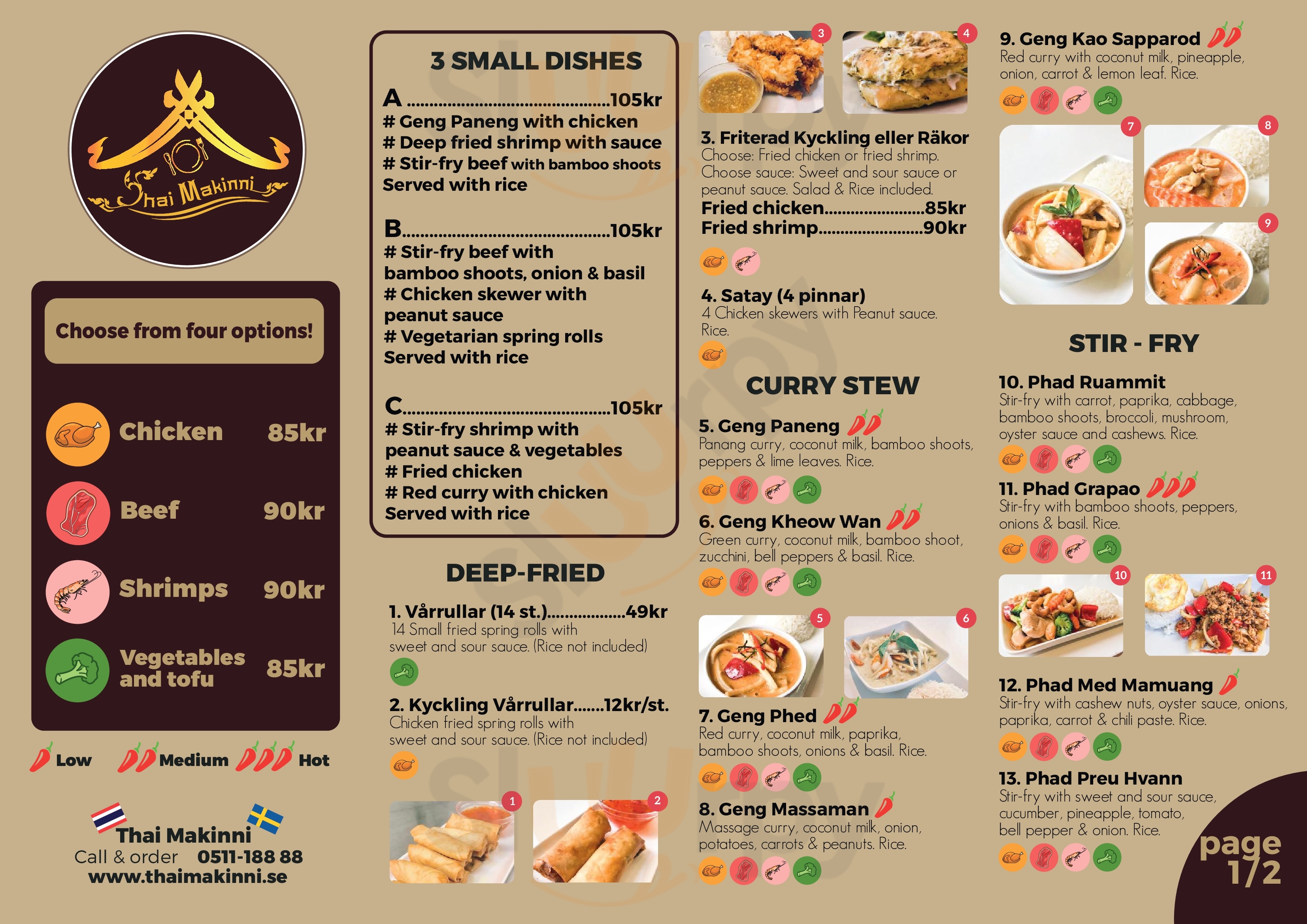 Thai Makinni Restaurang Herrljunga Menu - 1