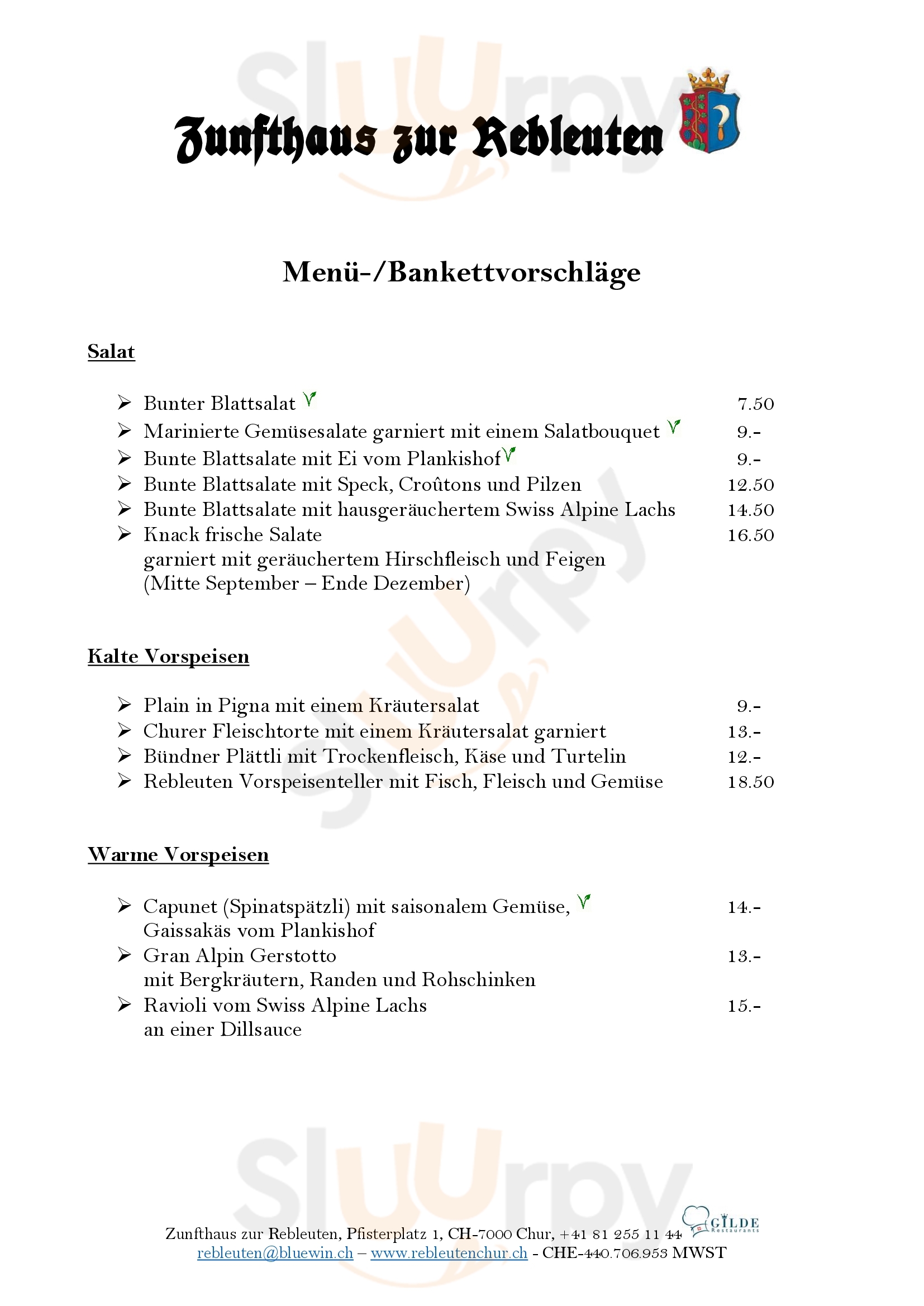 Zunfthaus Zur Rebleuten Chur Menu - 1