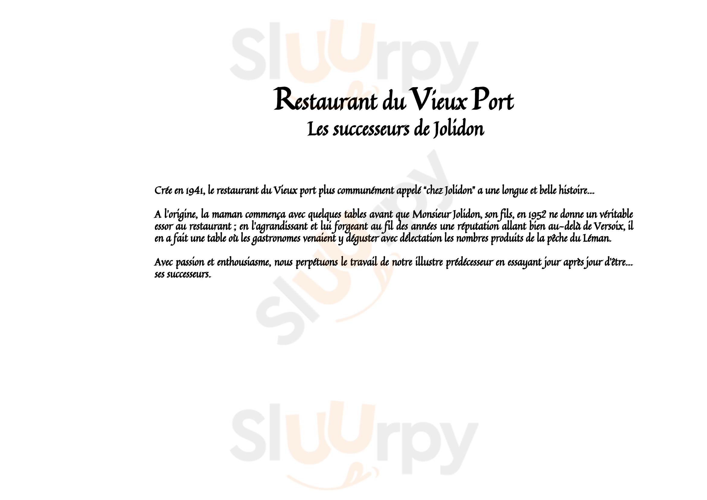 Restaurant Du Vieux-port Versoix Menu - 1