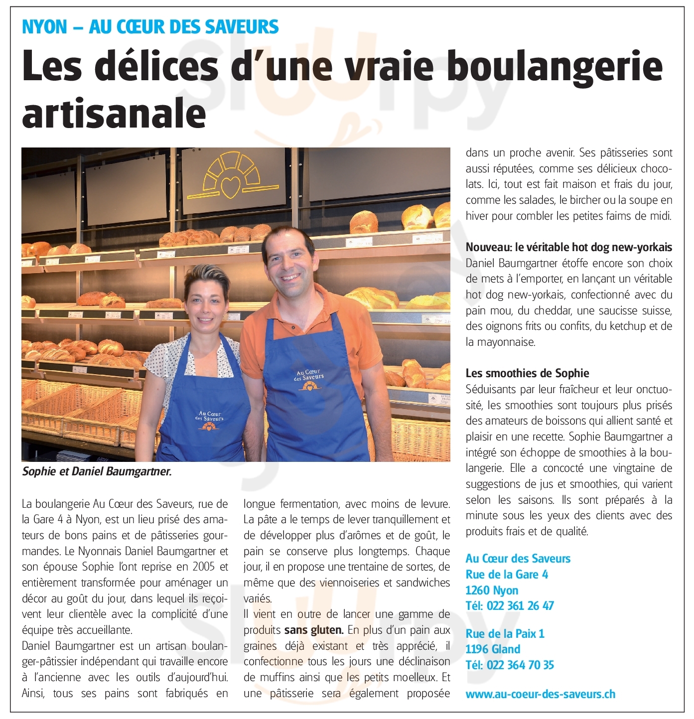 Boulangerie Au Coeur Des Saveurs Nyon Menu - 1