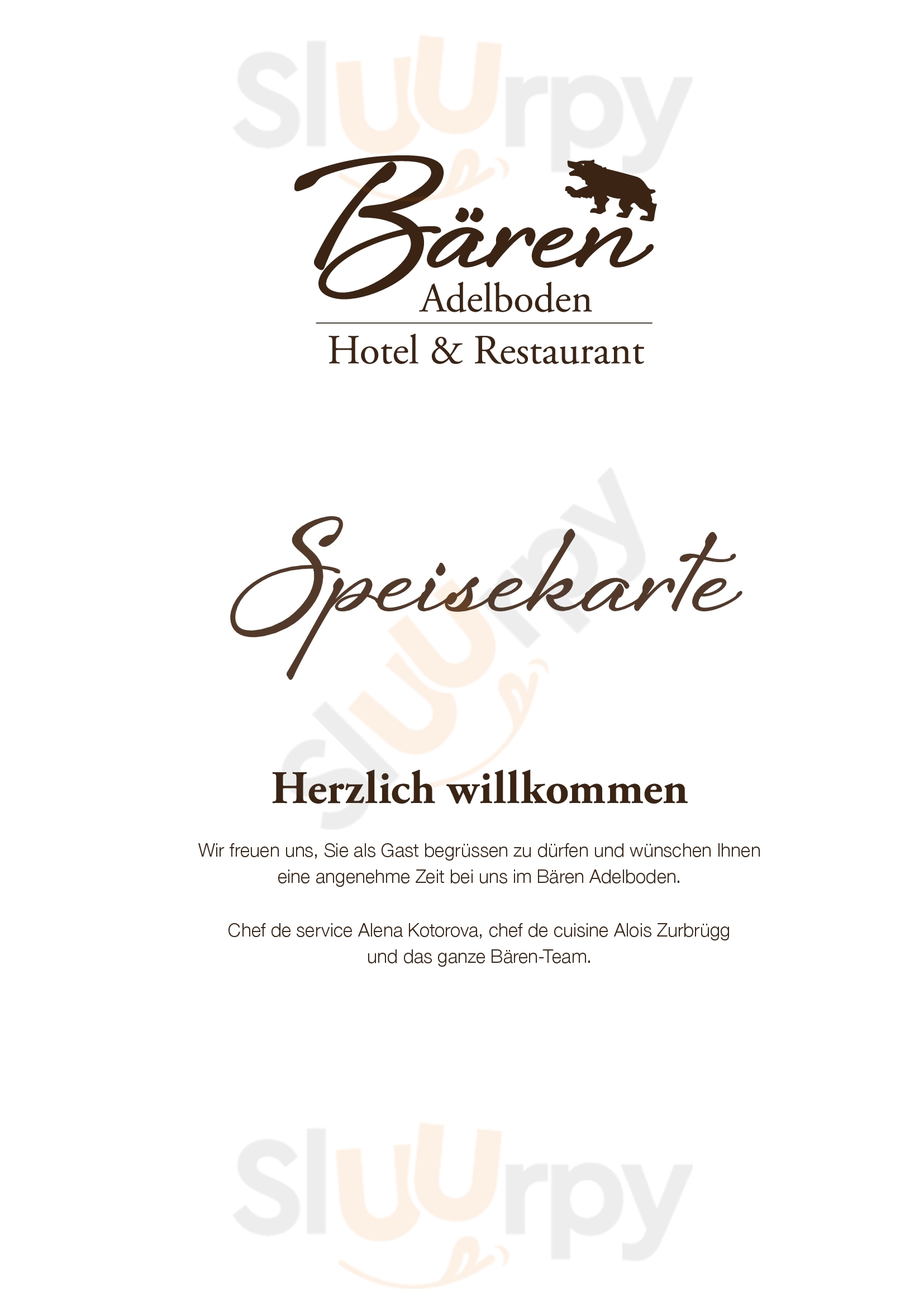 Hotel Restaurant Bären Adelboden Menu - 1