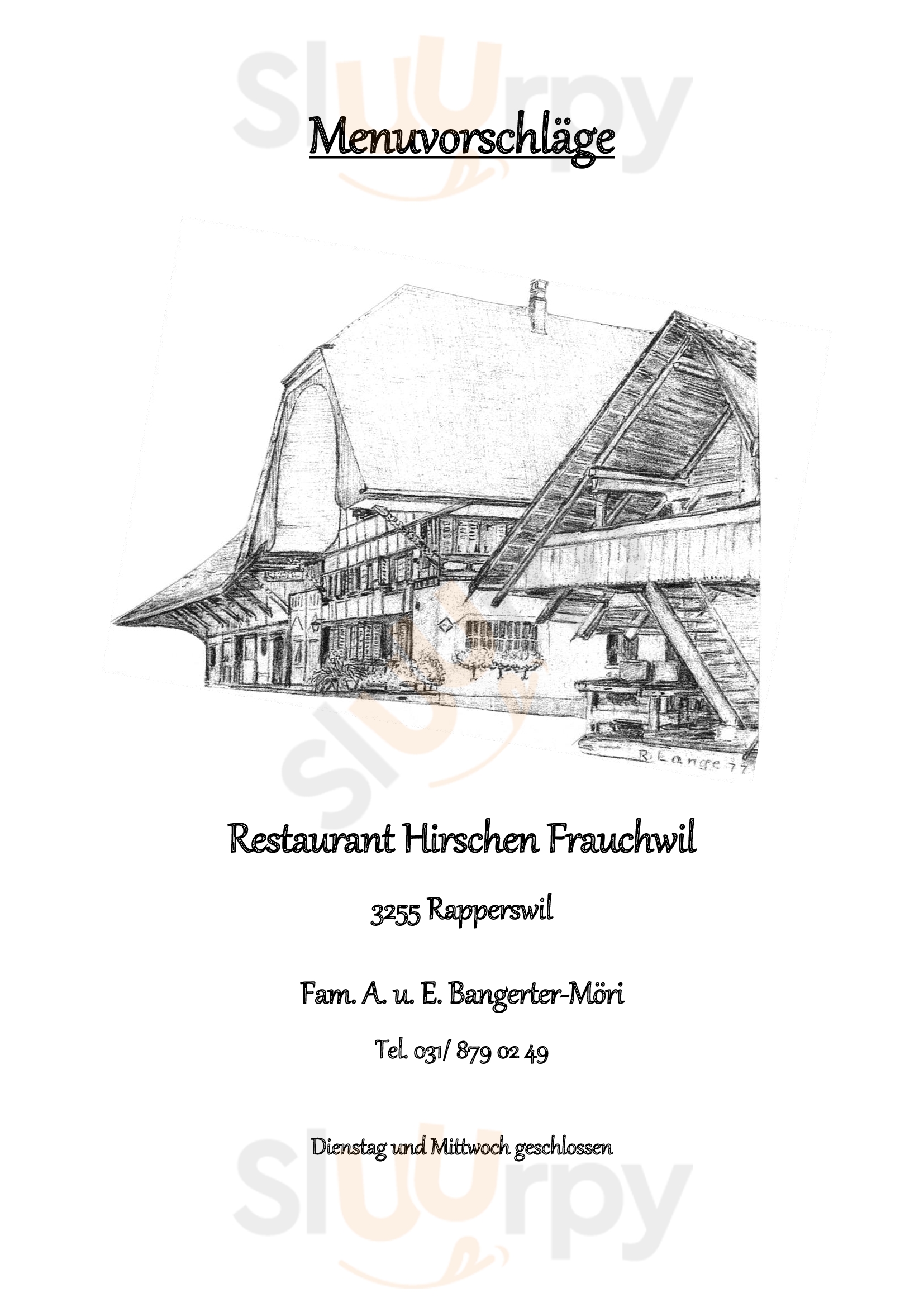 Restaurant Hirschen Bern Menu - 1
