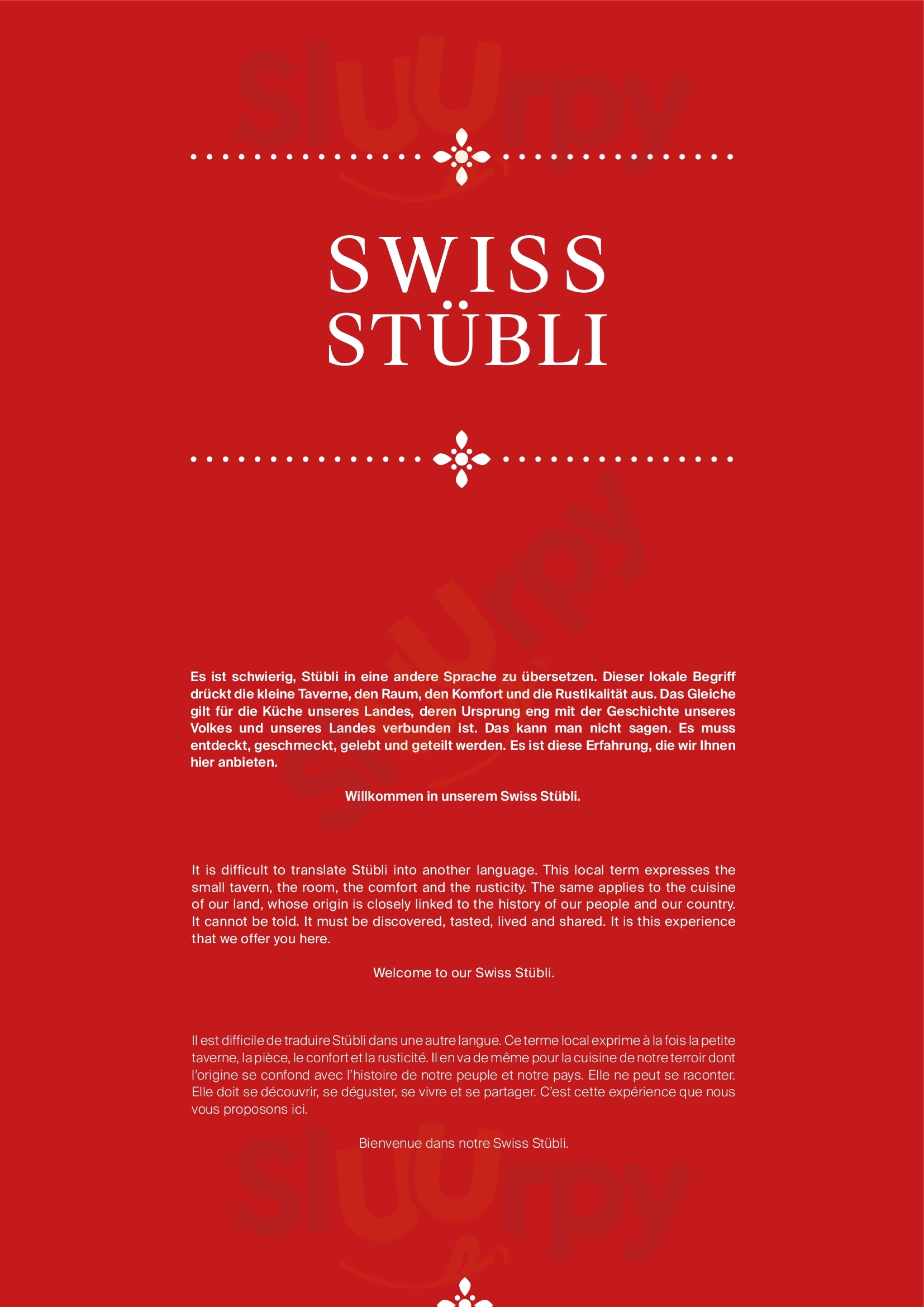 Swiss Stübli - The Alpina Gstaad Gstaad Menu - 1