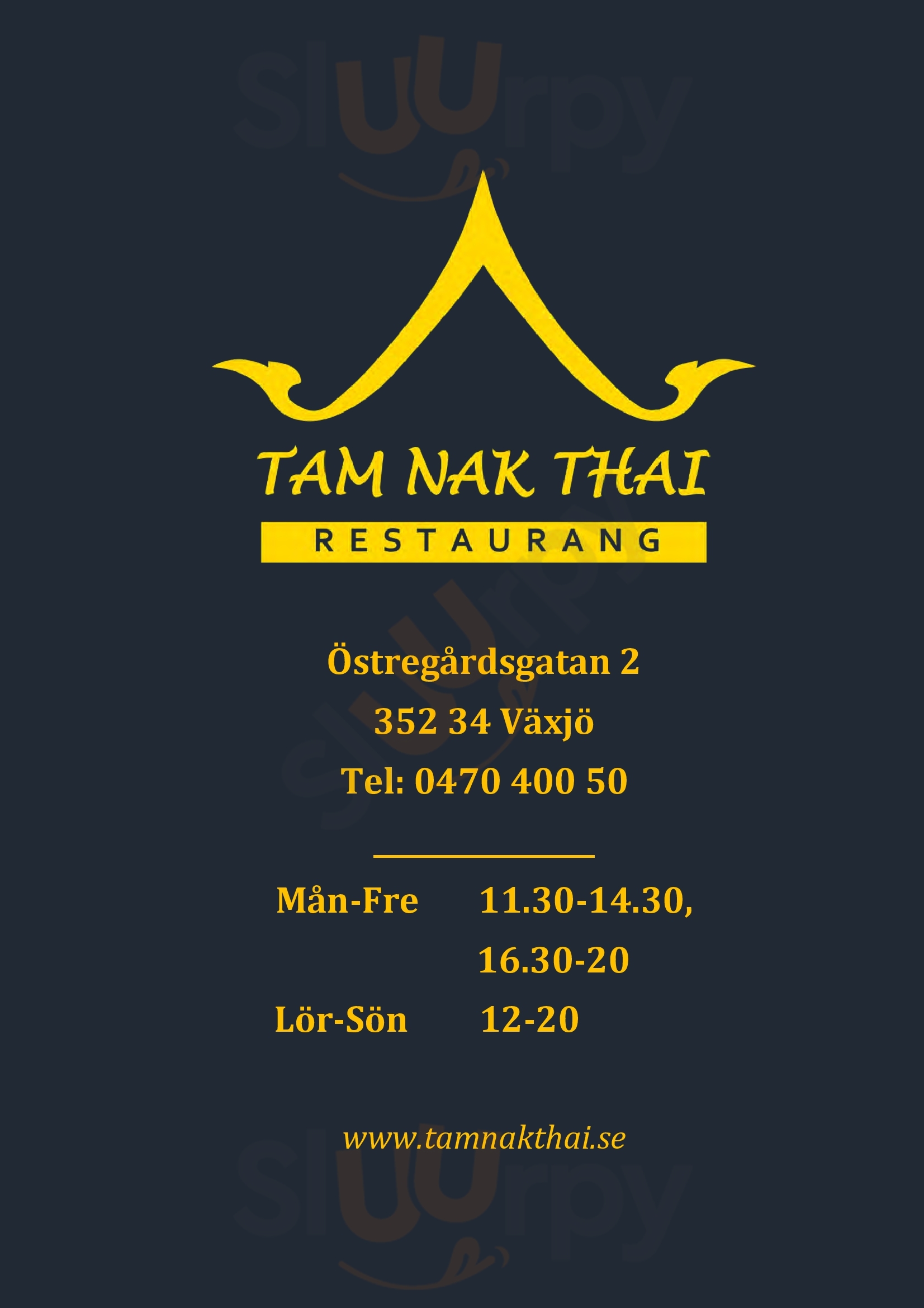 Tam Nak Thai Restaurang Växjö Menu - 1
