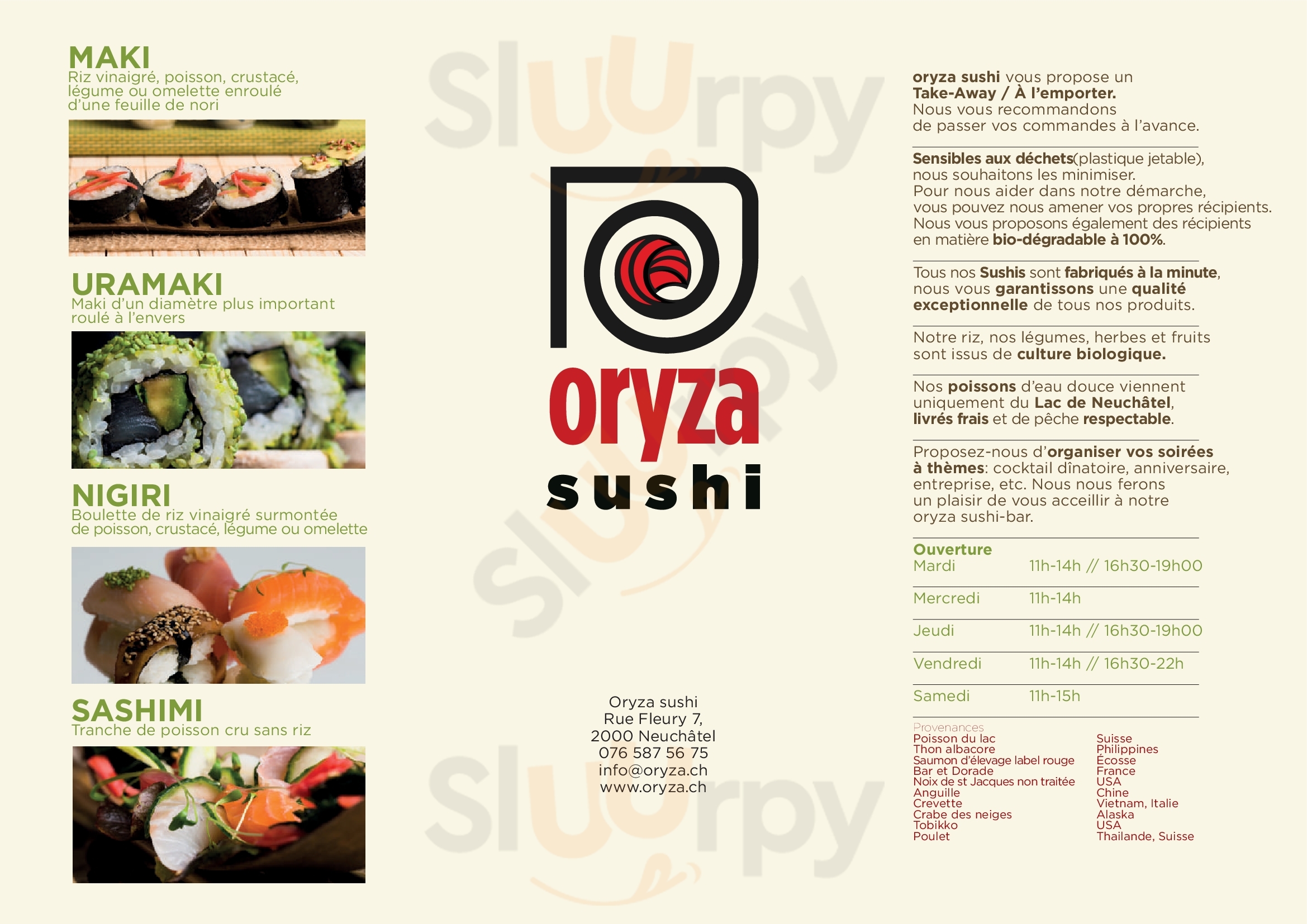 Oryza Sushi Neuchâtel Menu - 1