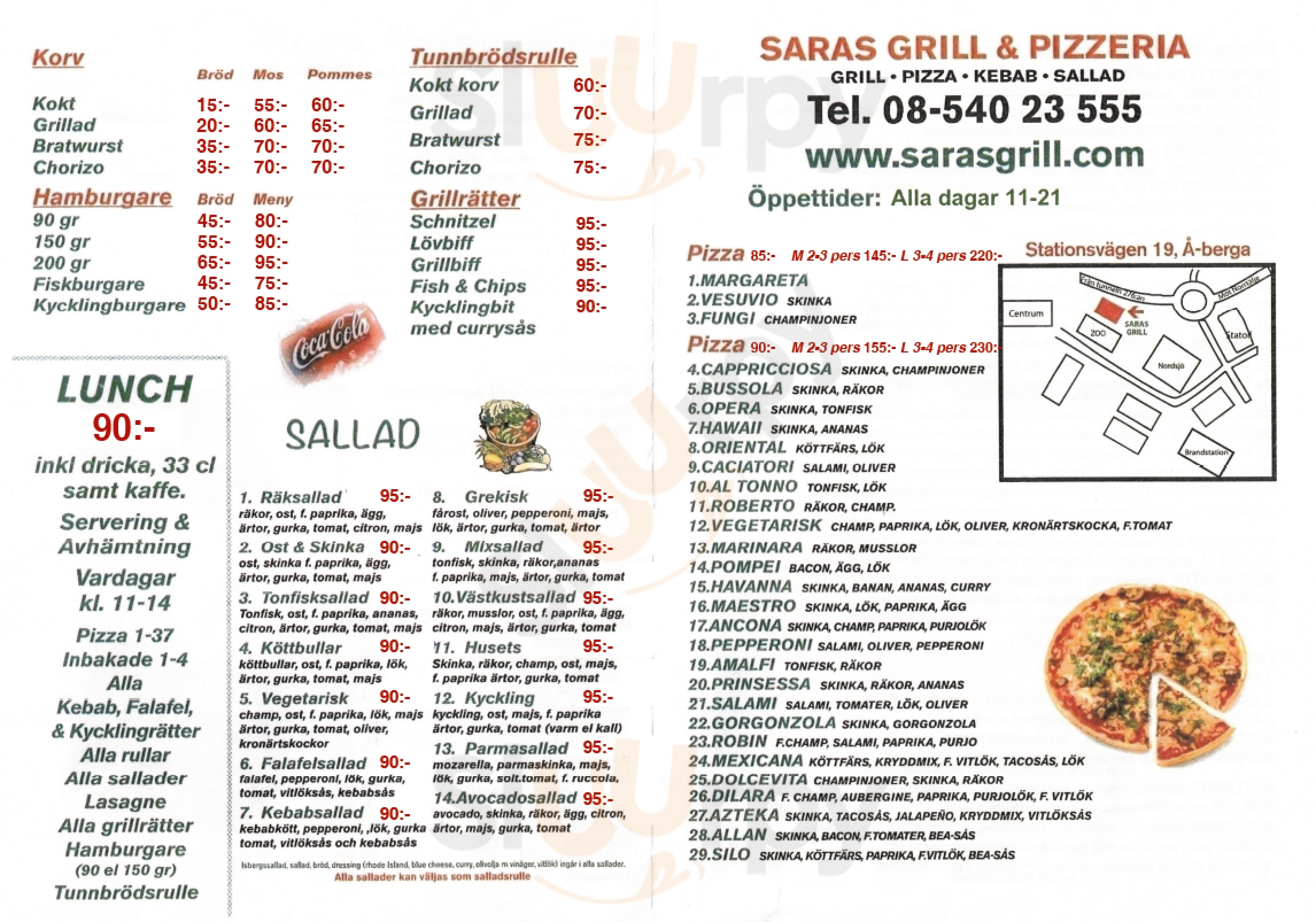 Saras Grill & Pizzeria Åkersberga Menu - 1