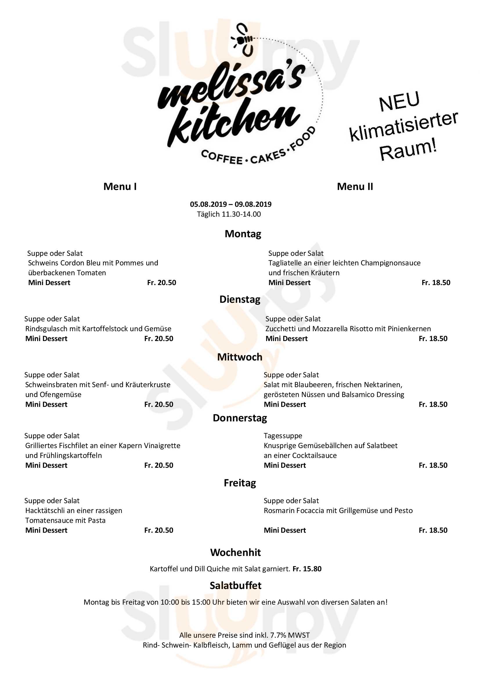 Melissa's Kitchen Luzern Menu - 1