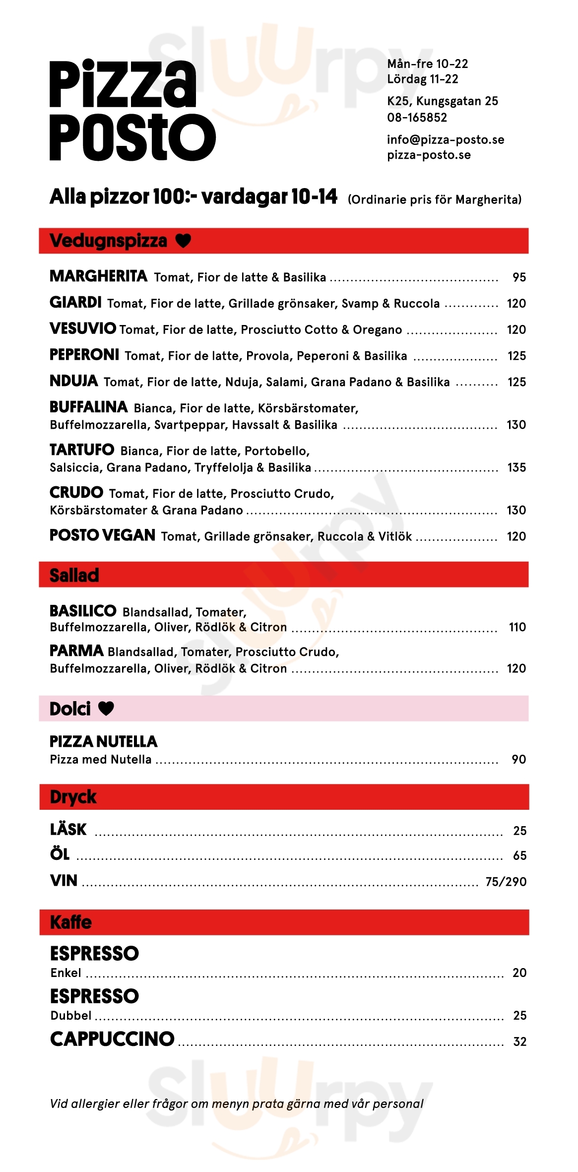 Pizza Posto Stockholm Menu - 1