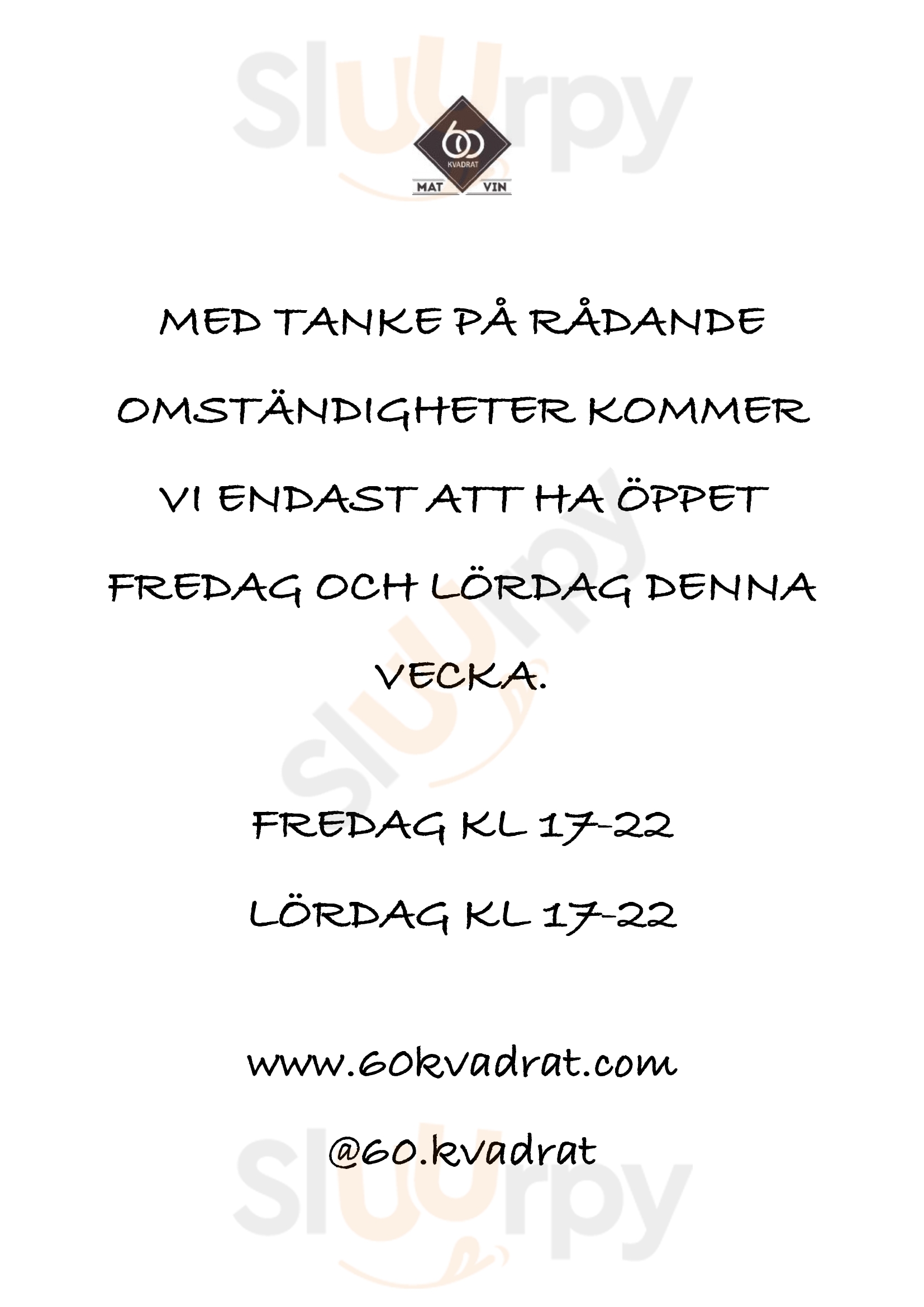 60 Kvadrat Uppsala Menu - 1